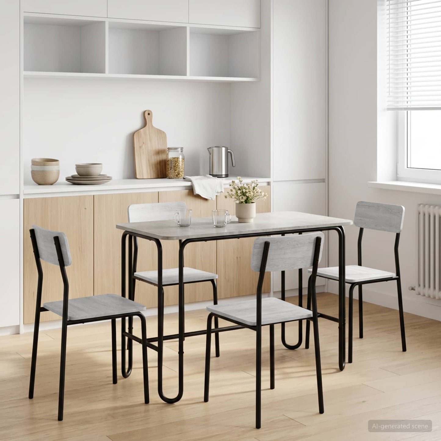 Spisebord 100 x 50 x 75 cm Konstrueret træ Betongrå Rektangulær