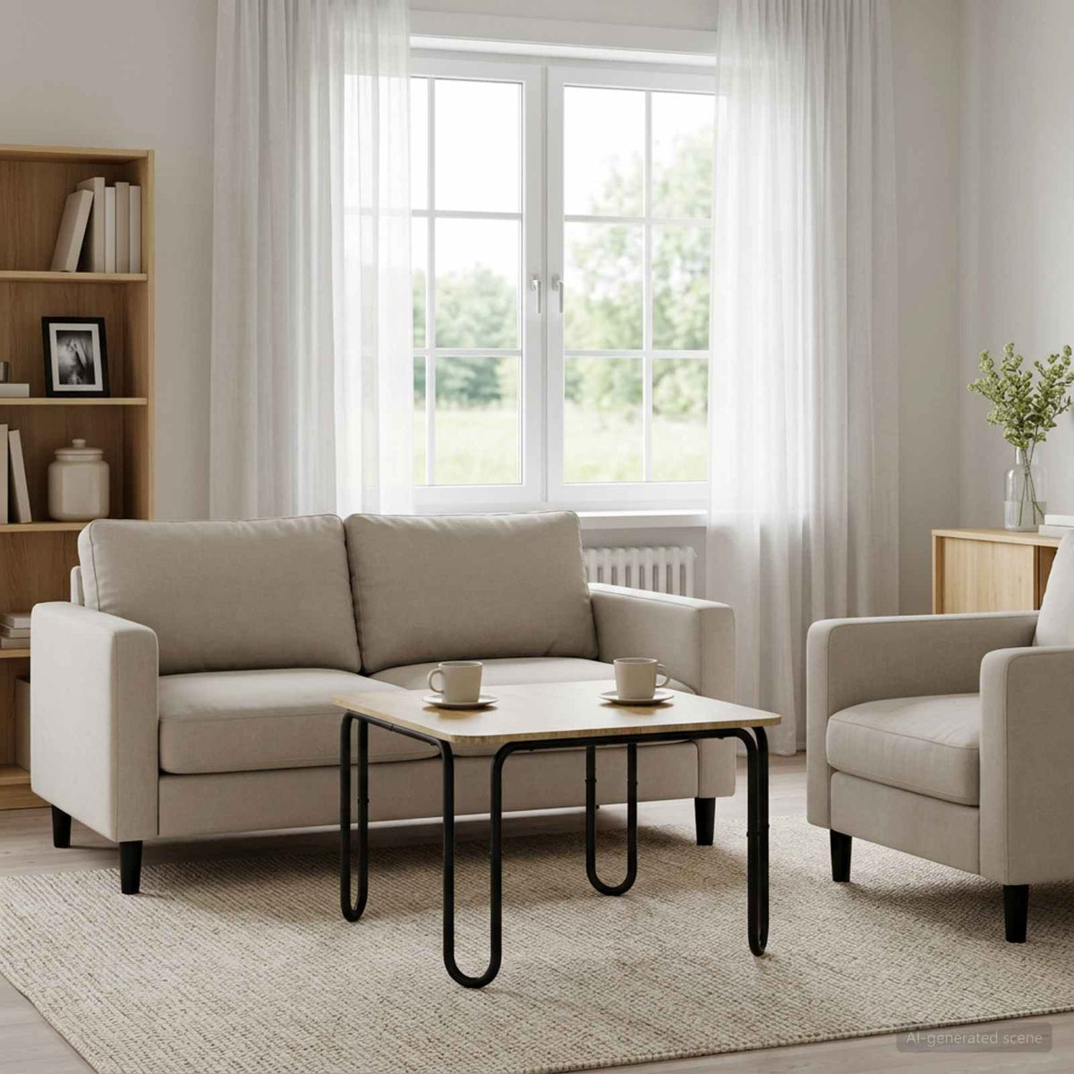 Sofabord Sonoma-eg 59 x 59 x 45 cm Konstrueret træ