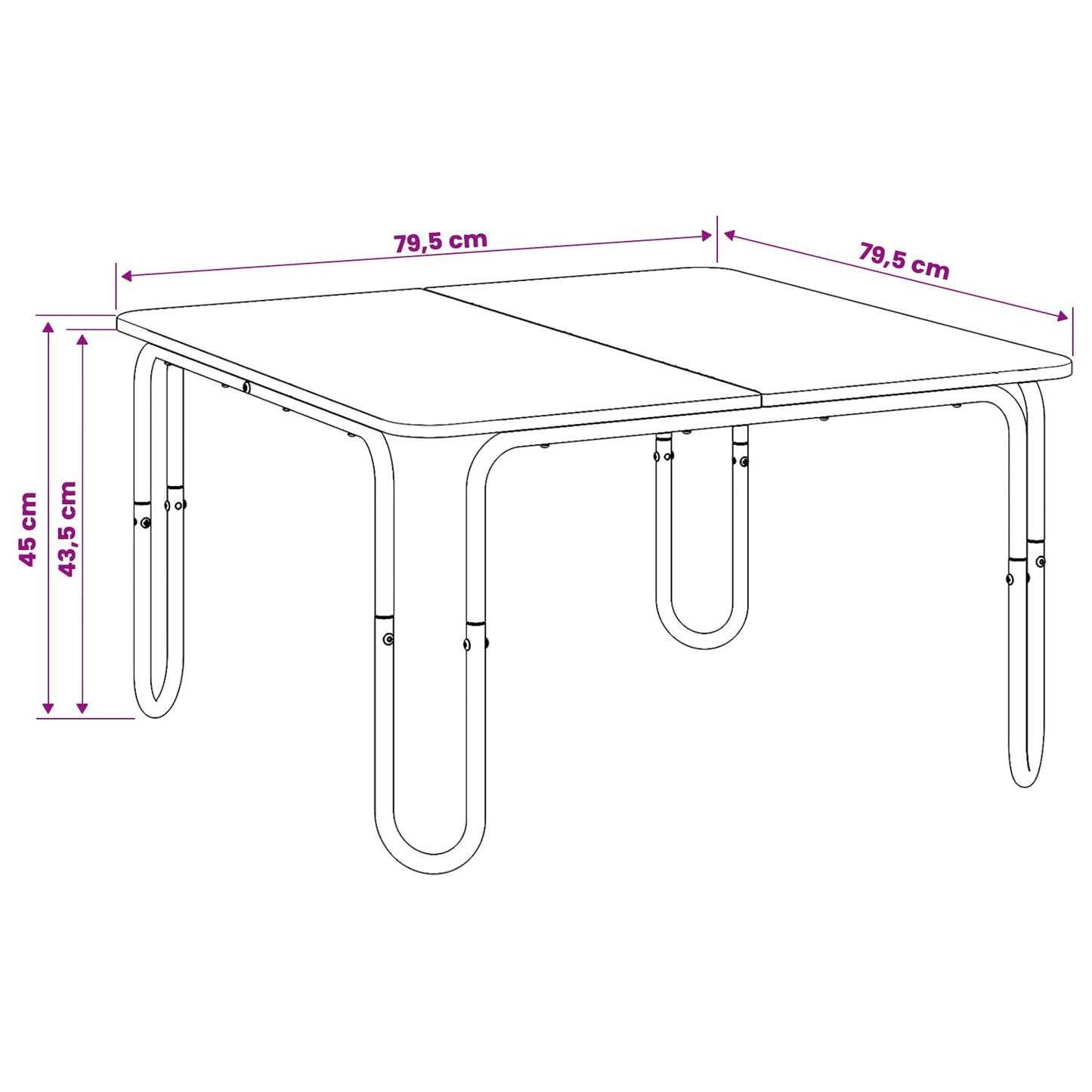 Sofabord Røget eg 79,5 x 79,5 x 45 cm Konstrueret træ