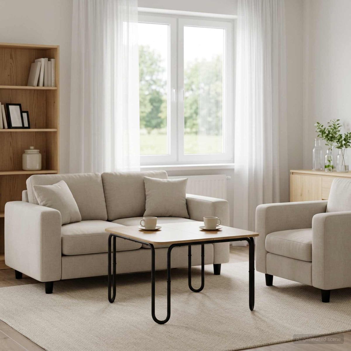 Sofabord Artisan-eg 79,5 x 79,5 x 45 cm Konstrueret træ