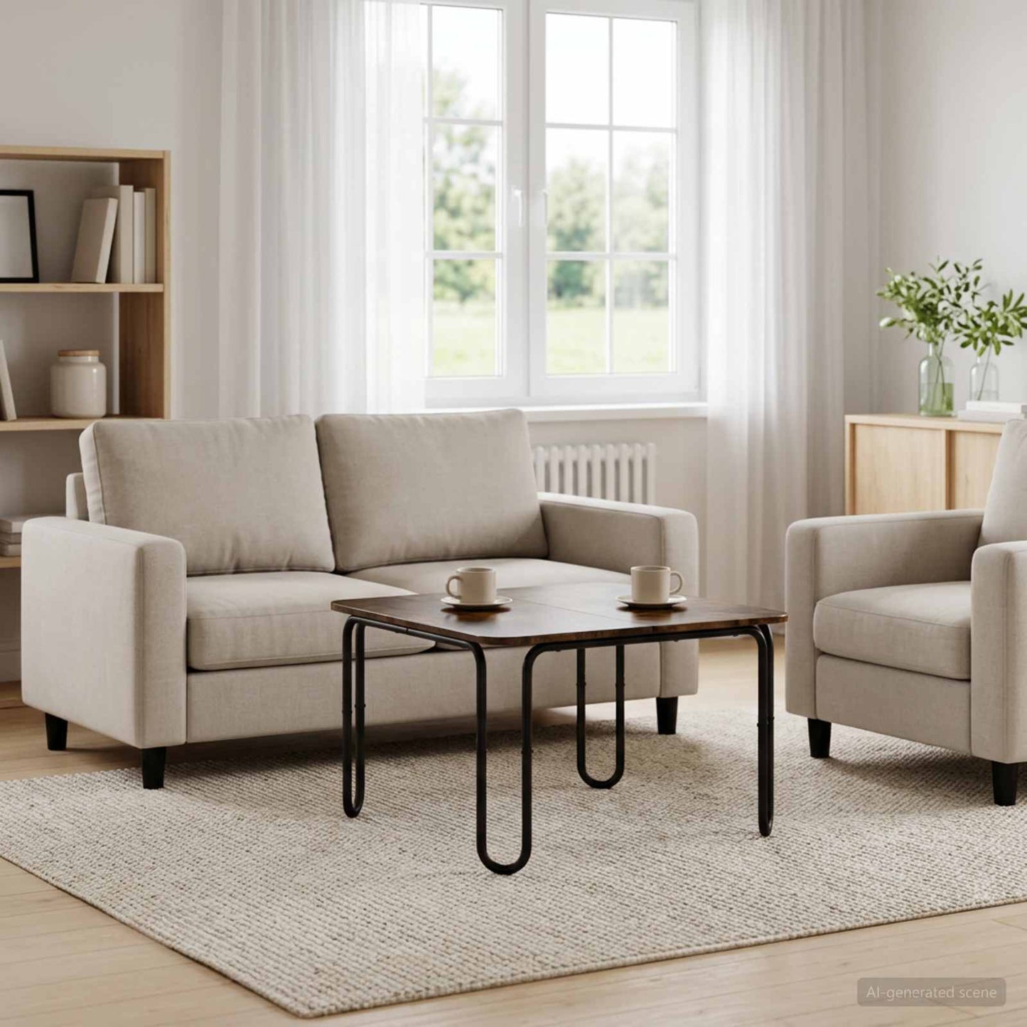 Sofabord Røget eg 100 x 100 x 45 cm Konstrueret træ