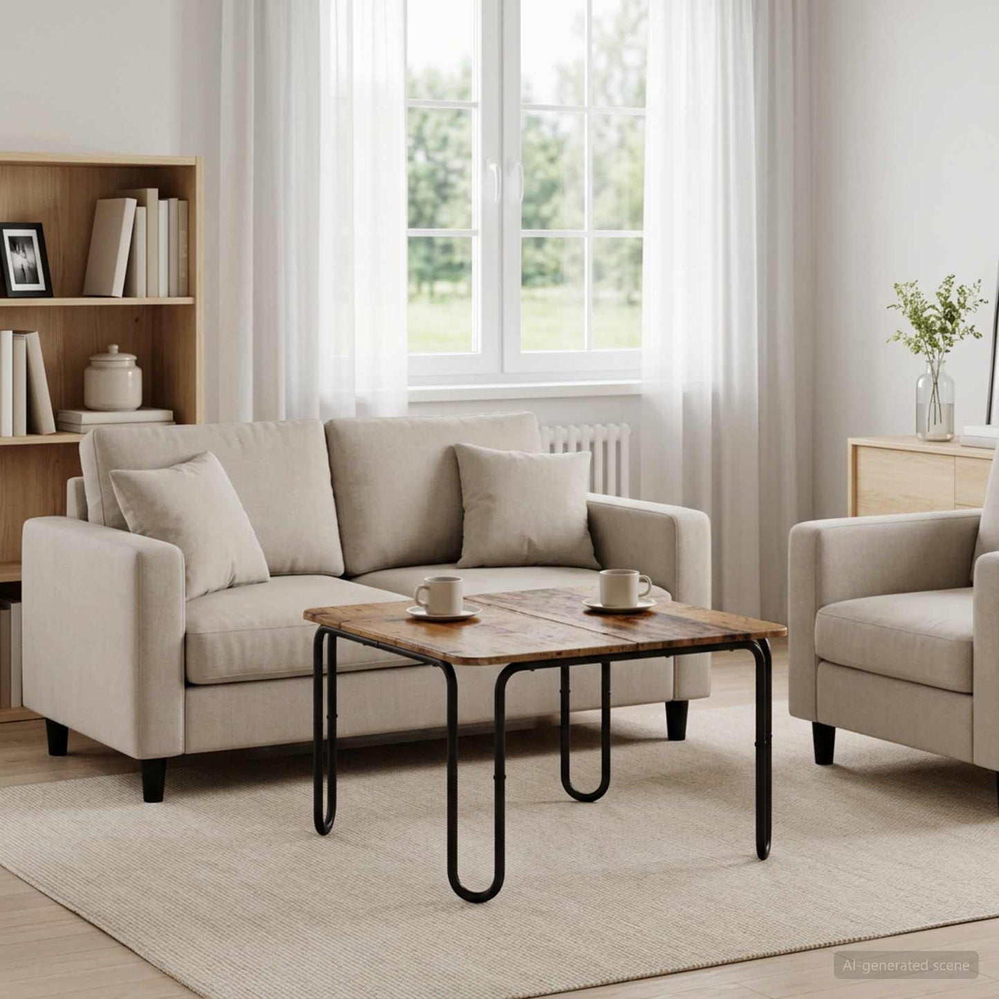 Sofabord Gammelt træ 100 x 100 x 45 cm Konstrueret træ