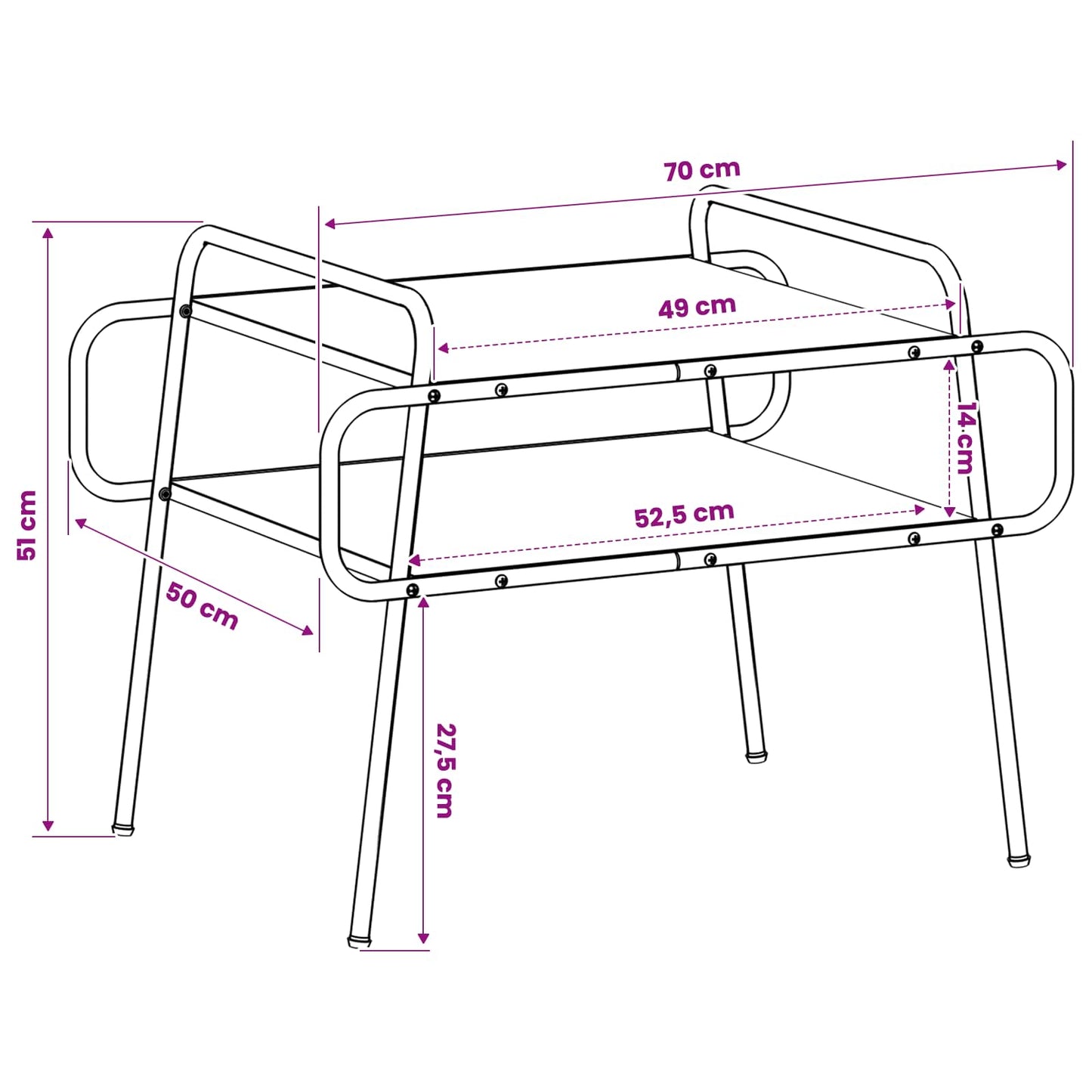 Sofabord Sort eg 70 x 50 x 51 cm Konstrueret træ