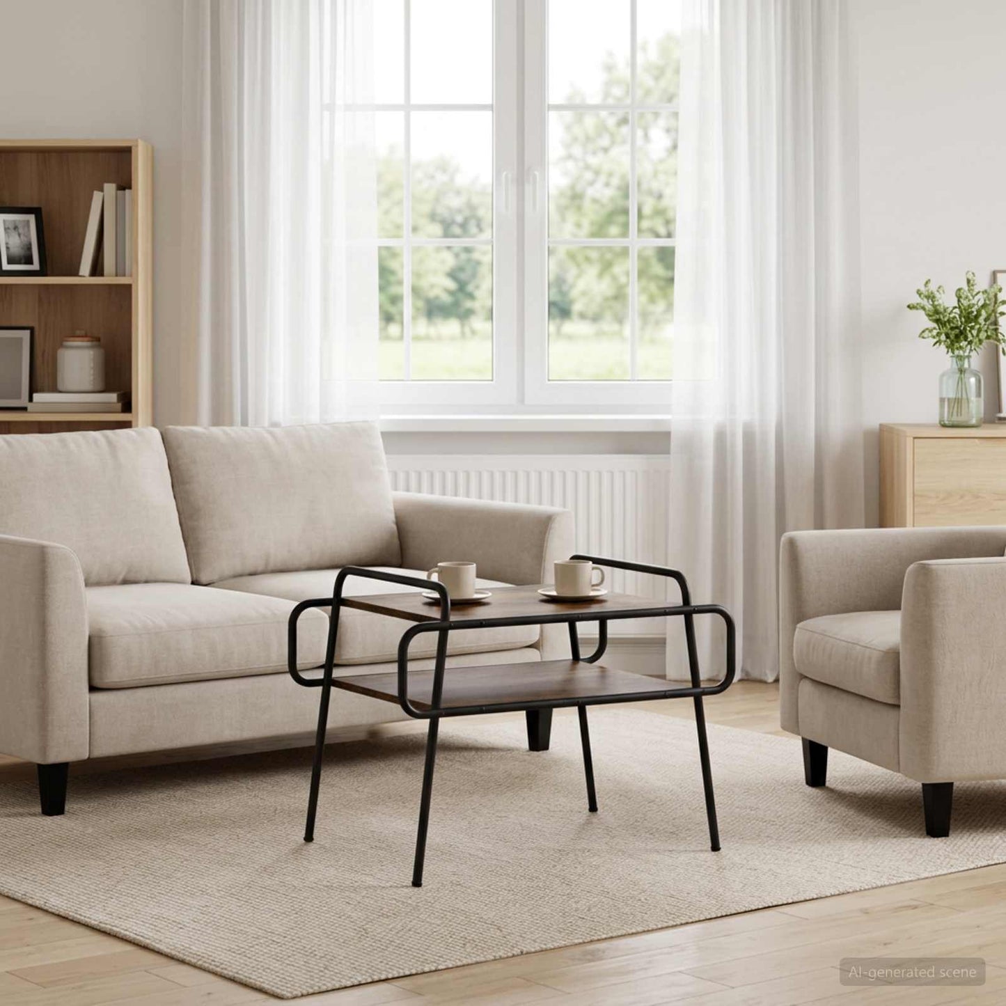 Sofabord Røget eg 70 x 50 x 51 cm Konstrueret træ