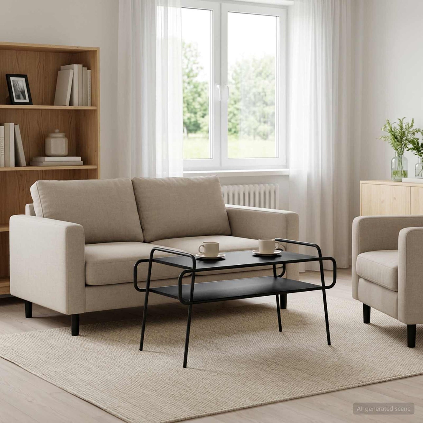 Sofabord Sort eg 100 x 50 x 51 cm Konstrueret træ