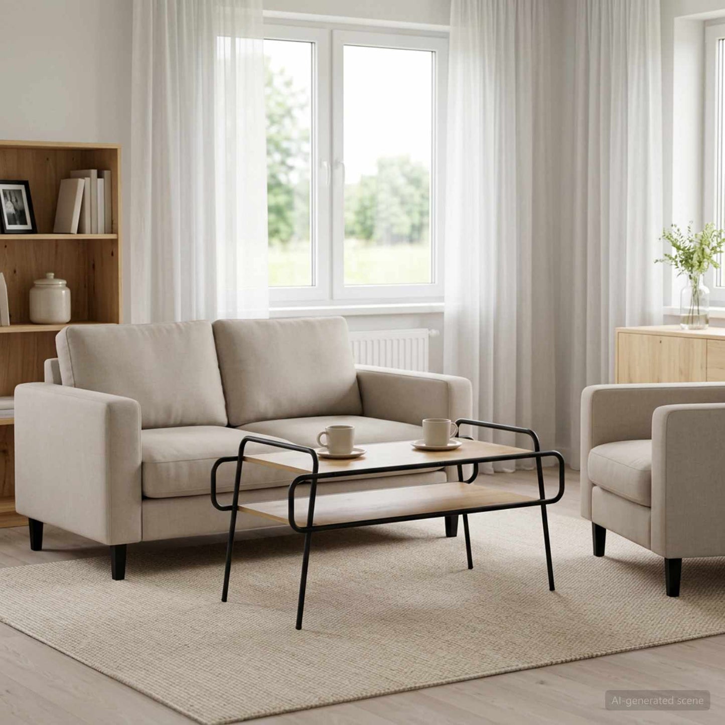 Sofabord Artisan-eg 100 x 50 x 51 cm Konstrueret træ