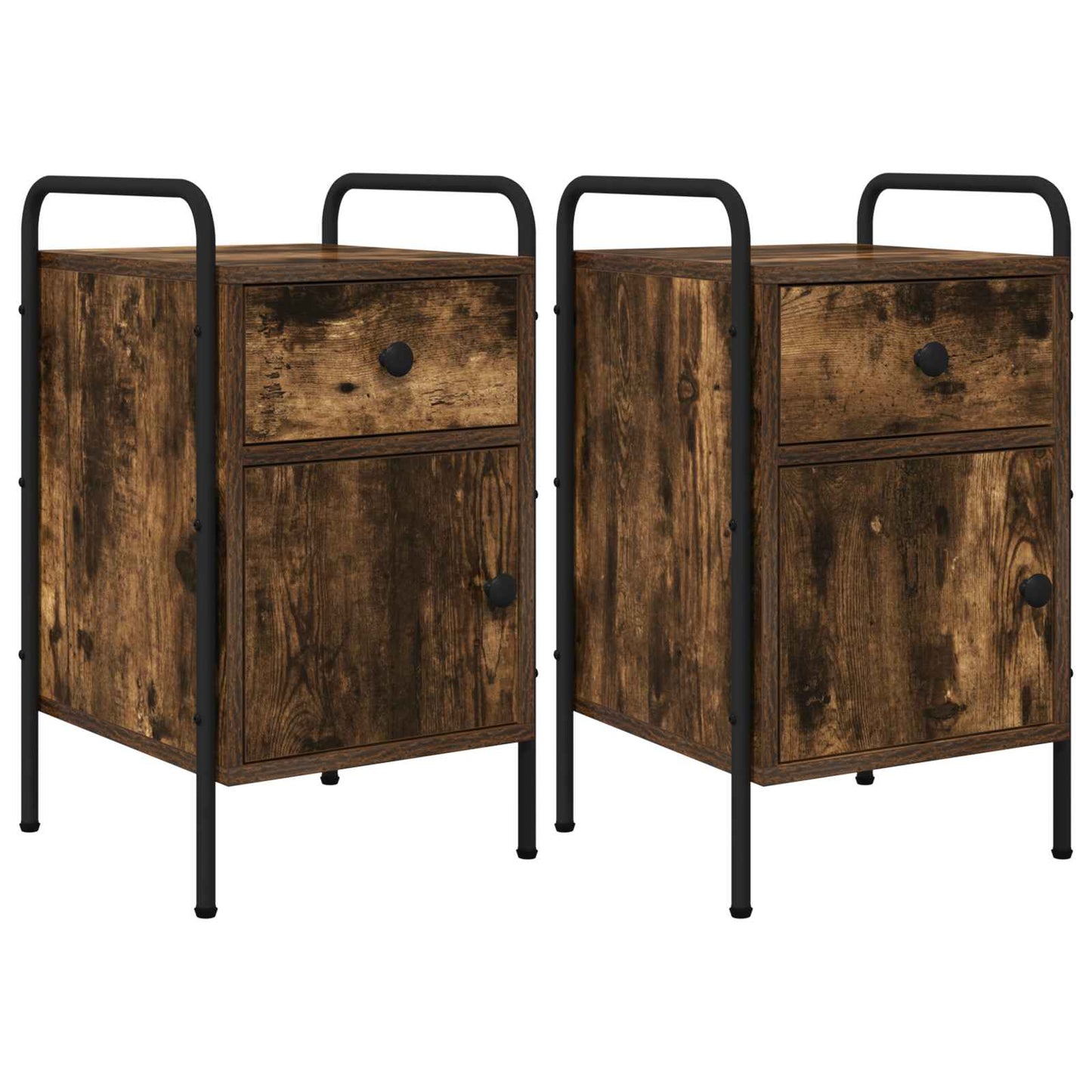 Natskab 2 stk. Røget eg 35 x 36,5 x 61 cm Konstrueret træ