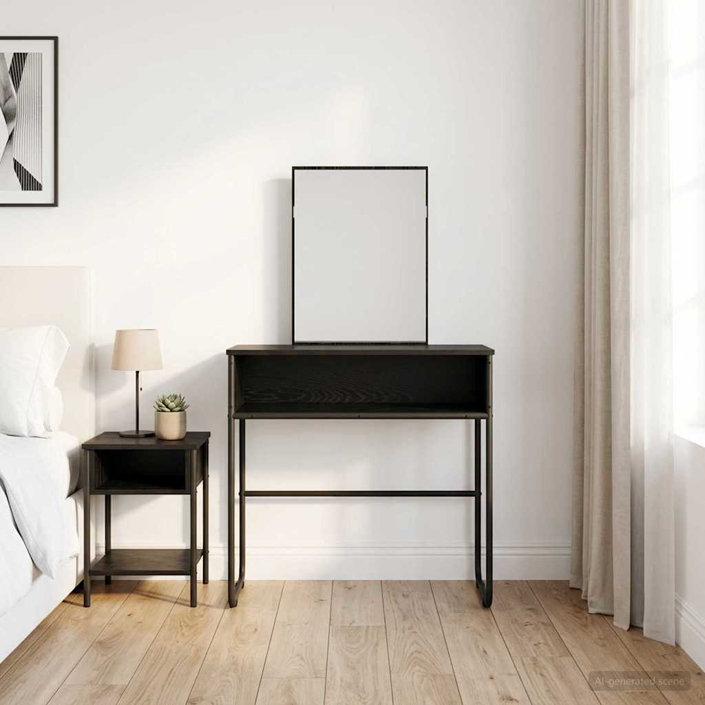 Klædeskab med hylde Sort eg 81 x 40 x 131 cm Konstrueret træ