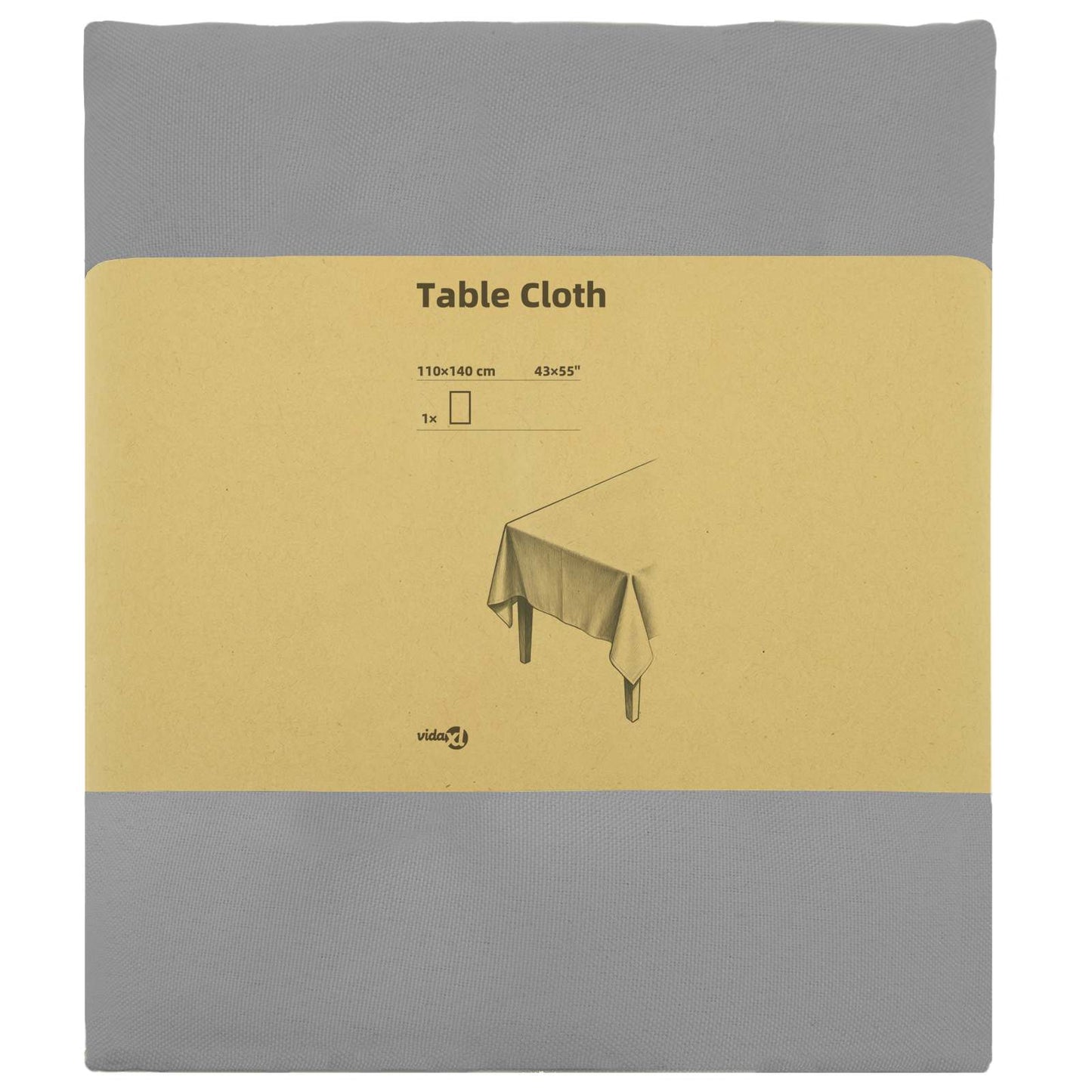 Bordklæde Rektangulær Lysegrå 110 x 140 cm Polyester
