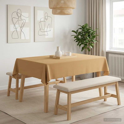 Bordklæde Rektangulær Beige 140 x 160 cm Polyester