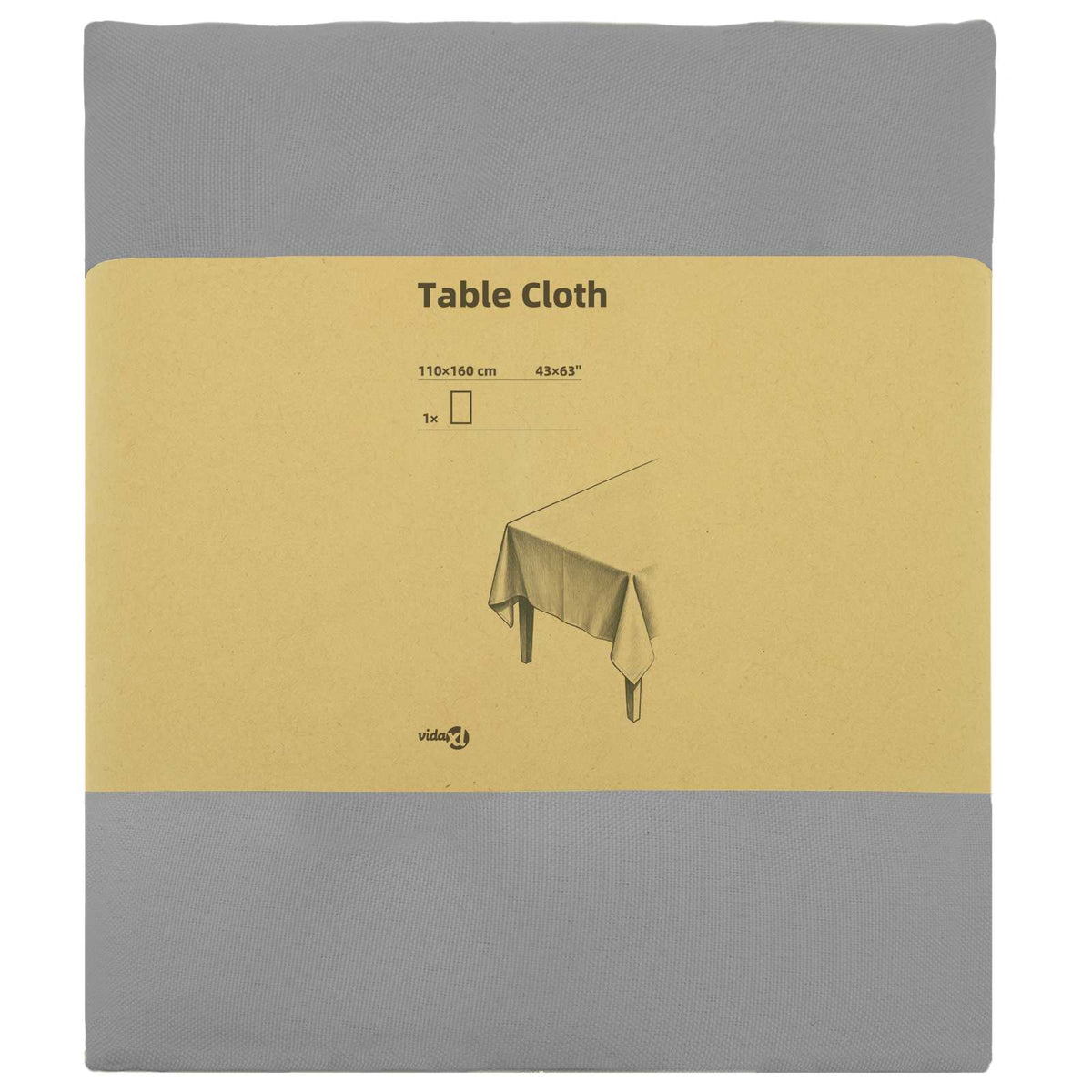 Bordklæde Rektangulær Lysegrå 110 x 160 cm Polyester