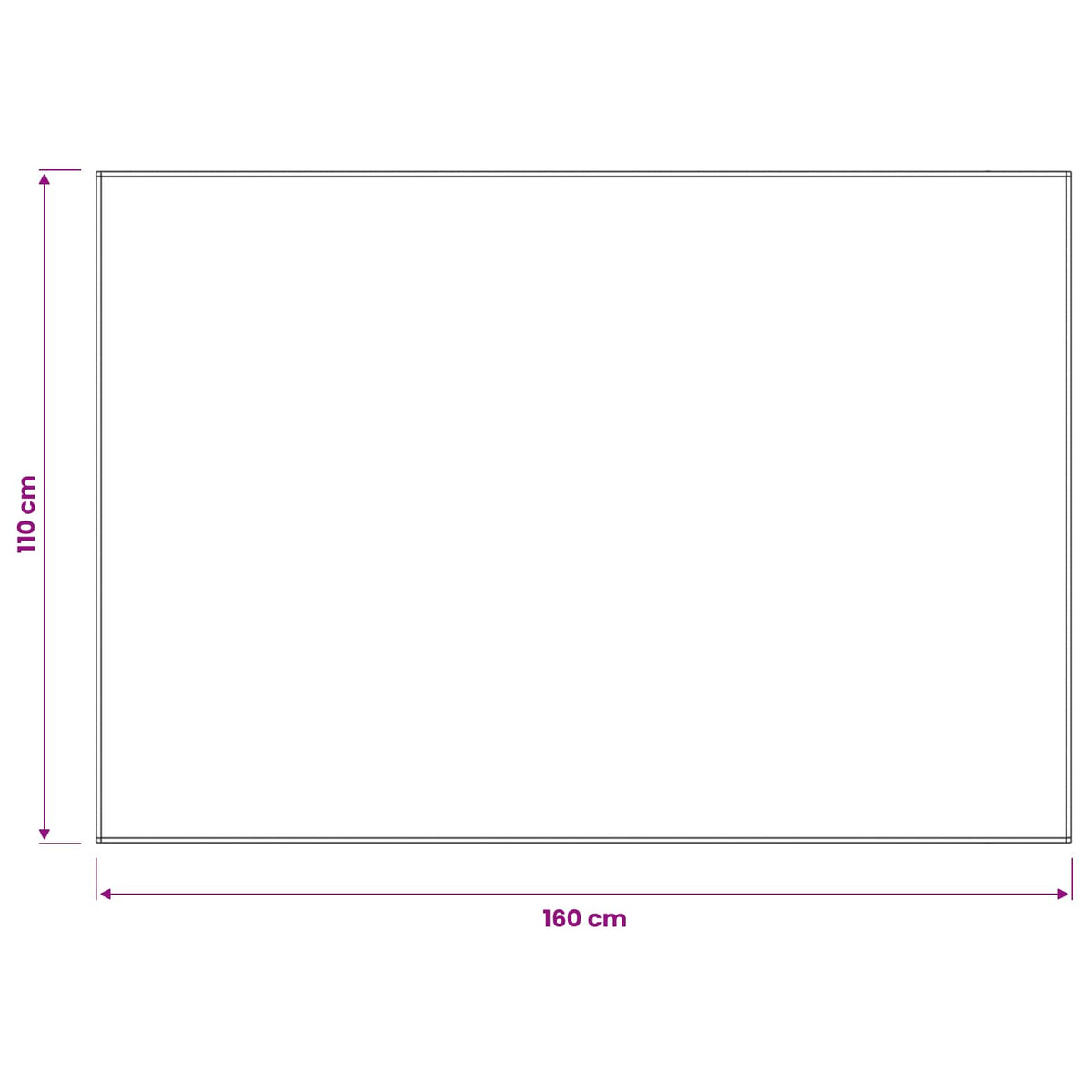 Bordklæde Rektangulær Hvid 110 x 160 cm Polyester