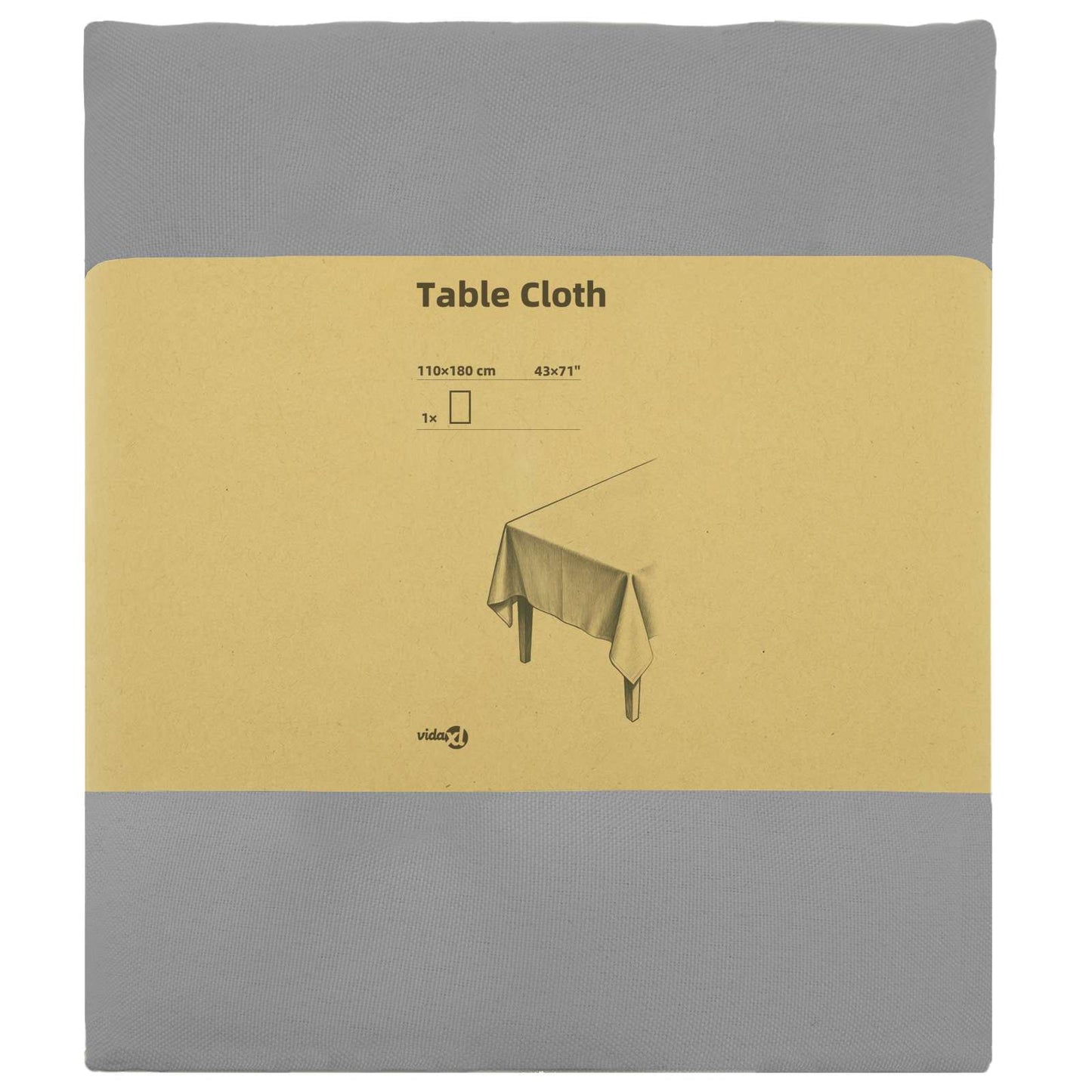 Bordklæde Rektangulær Lysegrå 110 x 180 cm Polyester