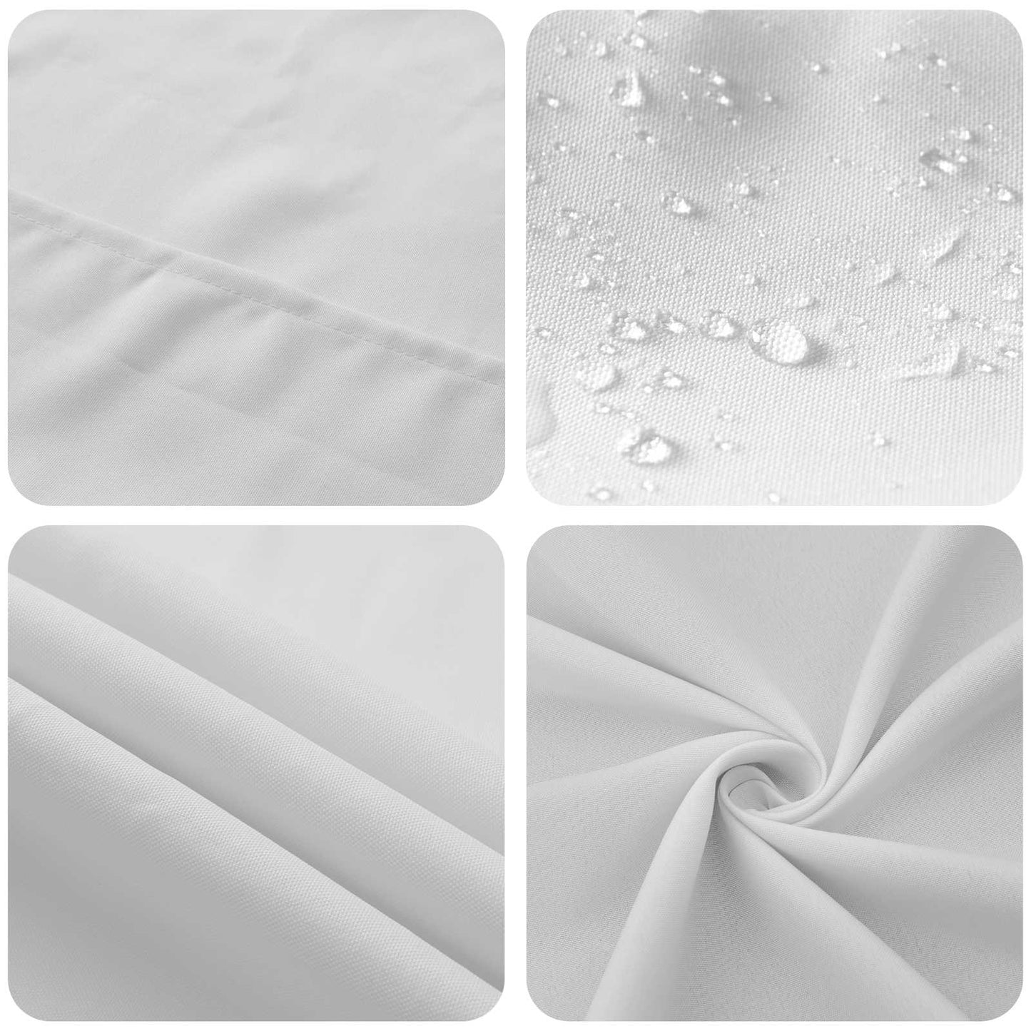 Bordklæde Rektangulær Hvid 110 x 180 cm Polyester