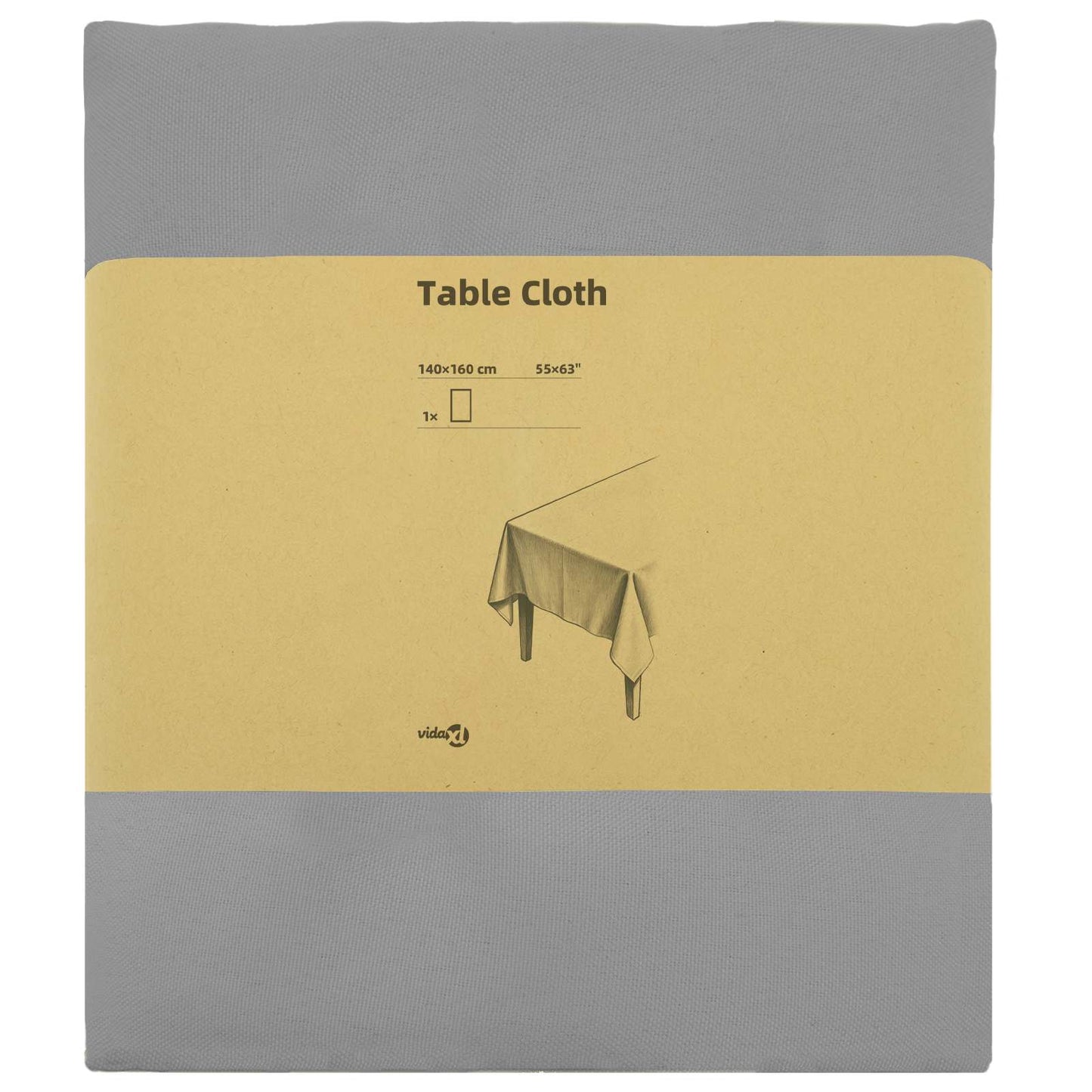 Bordklæde Rektangulær Lysegrå 140 x 160 cm Polyester