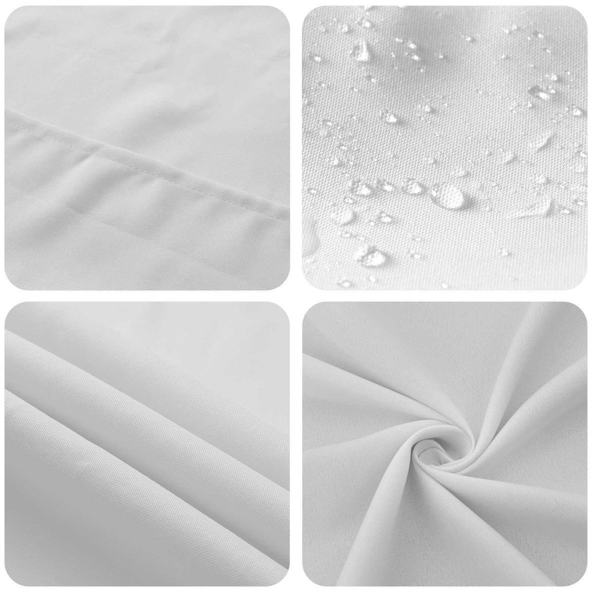 Bordklæde Rektangulær Hvid 140 x 200 cm Polyester