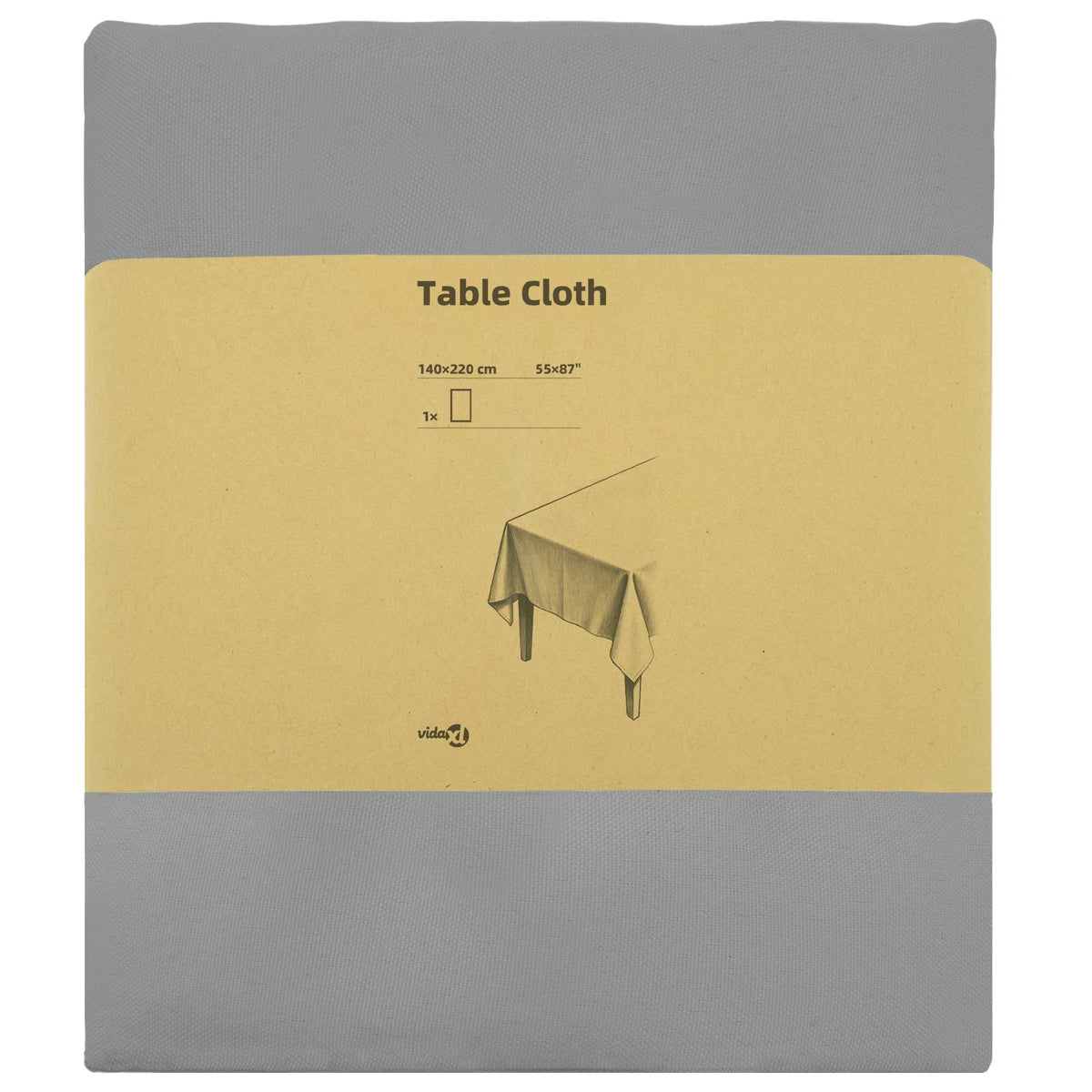 Bordklæde Rektangulær Lysegrå 140 x 220 cm Polyester