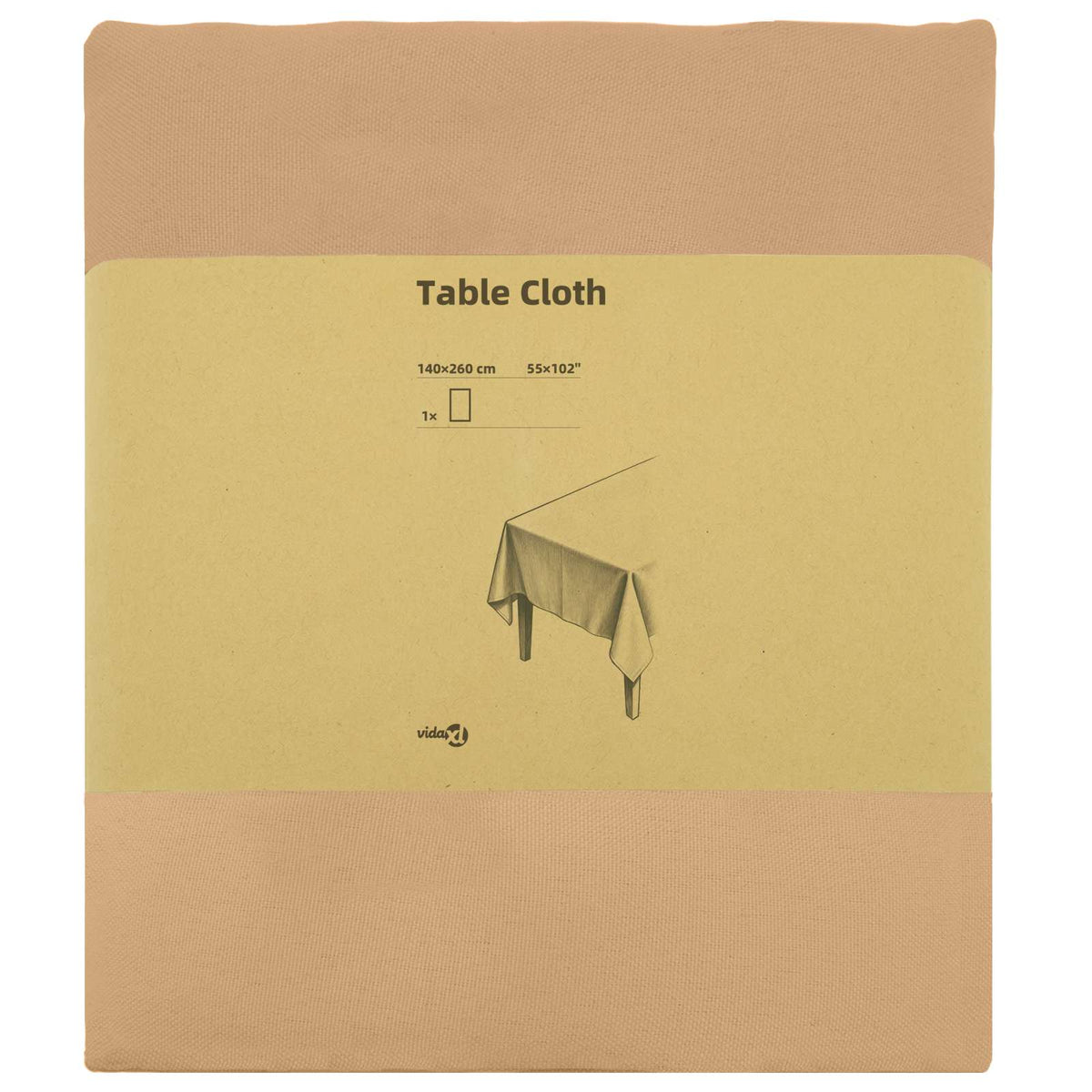 Bordklæde Rektangulær Beige 140 x 260 cm Polyester