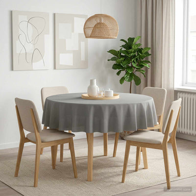 Bordklæde Rund Lysegrå Ø 180 cm Polyester