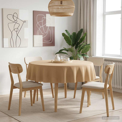 Bordklæde Rund Beige Ø 180 cm Polyester
