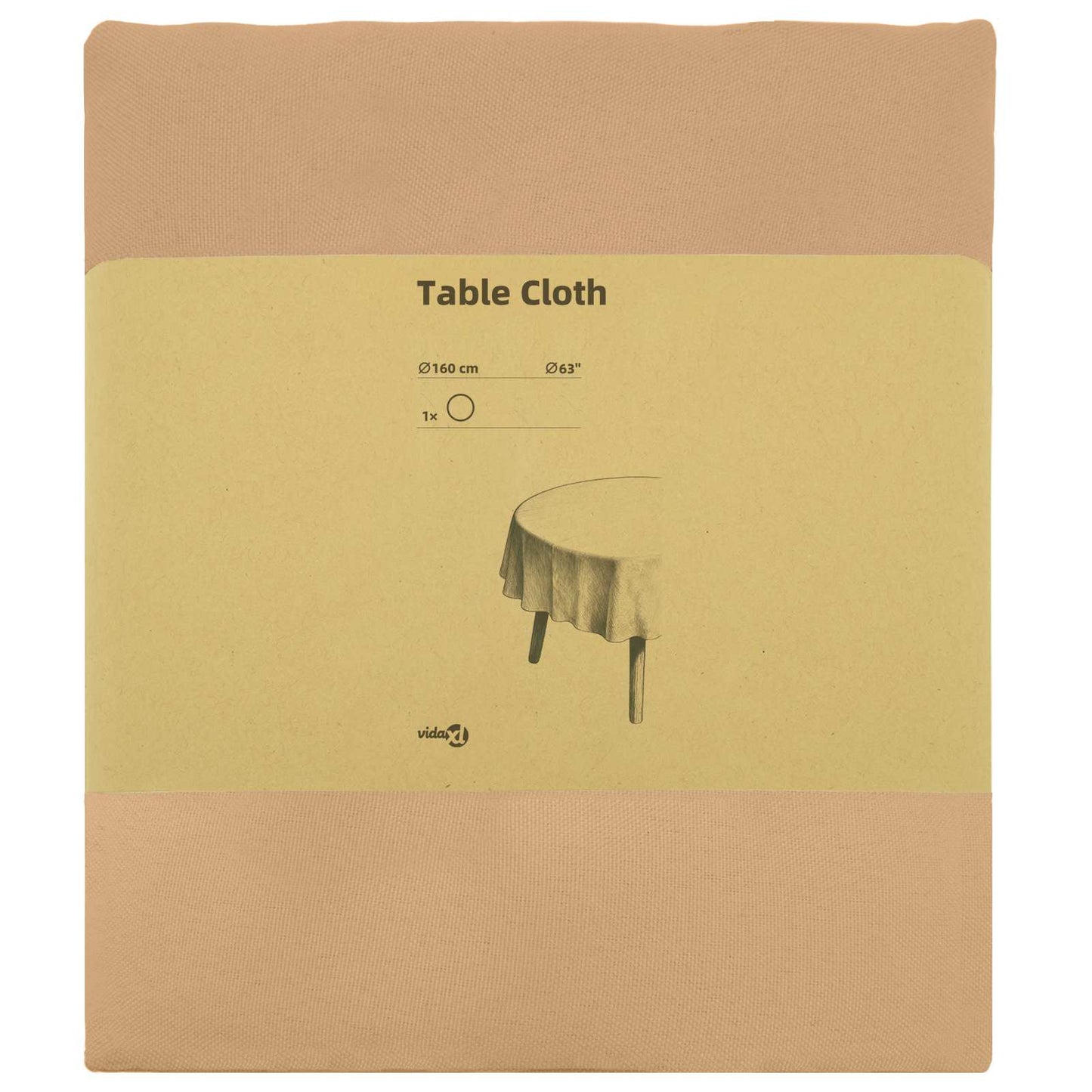Bordklæde Rund Beige Ø 160 cm Polyester