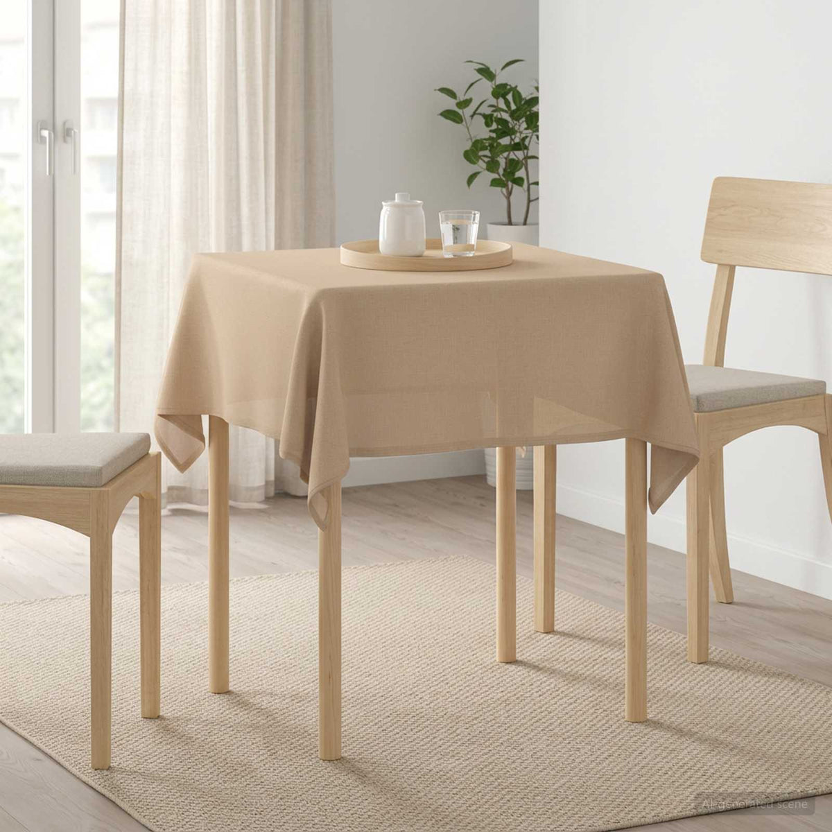 Bordklæde Firkantet Beige 90 x 90 cm