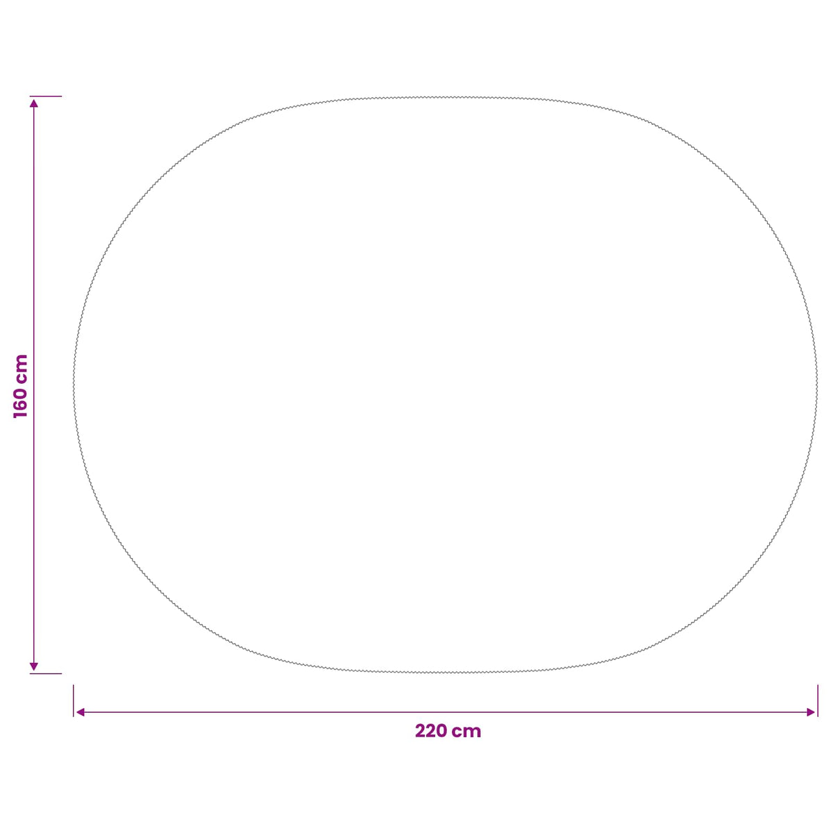 Bordklæde Oval Mørkegrøn 160 x 220 cm