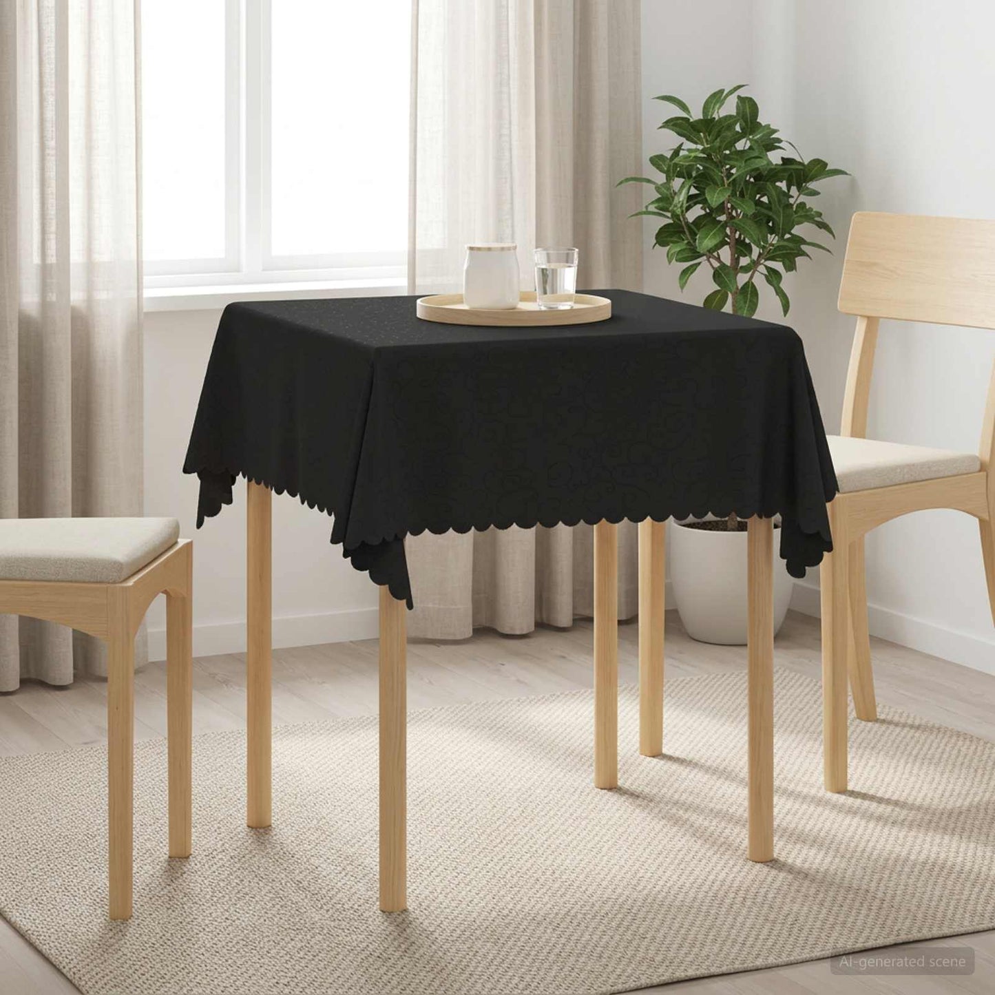 Bordklæde 5 stk. Firkantet Mørkegrå 90 x 90 cm