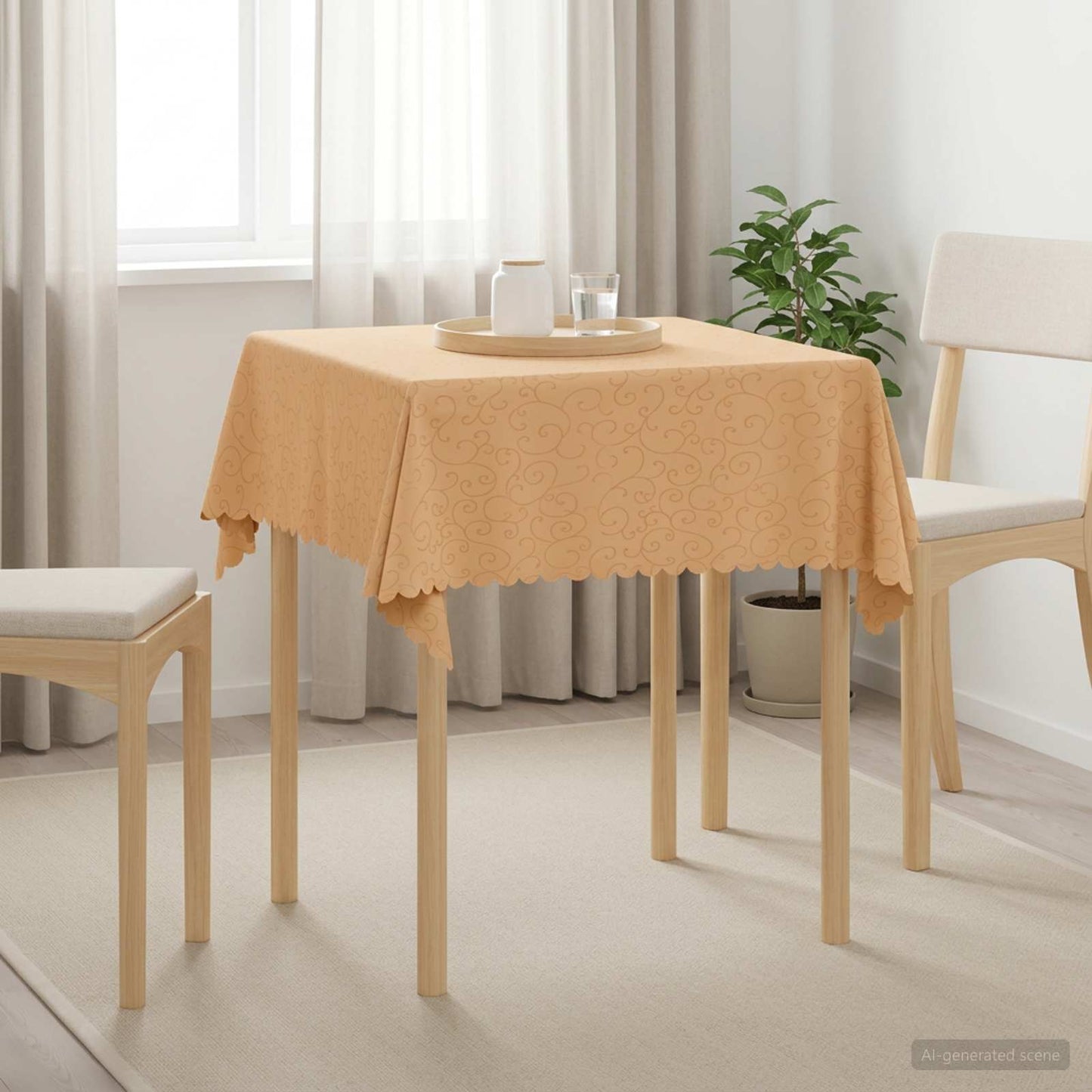 Bordklæde 5 stk. Firkantet Beige 90 x 90 cm
