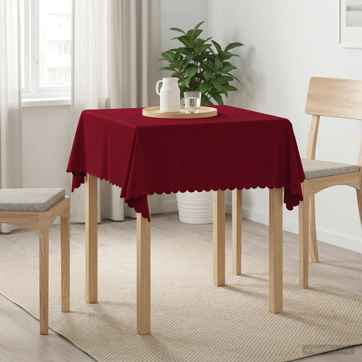 Bordklæde Rektangulær Vinrød 140 x 140 cm