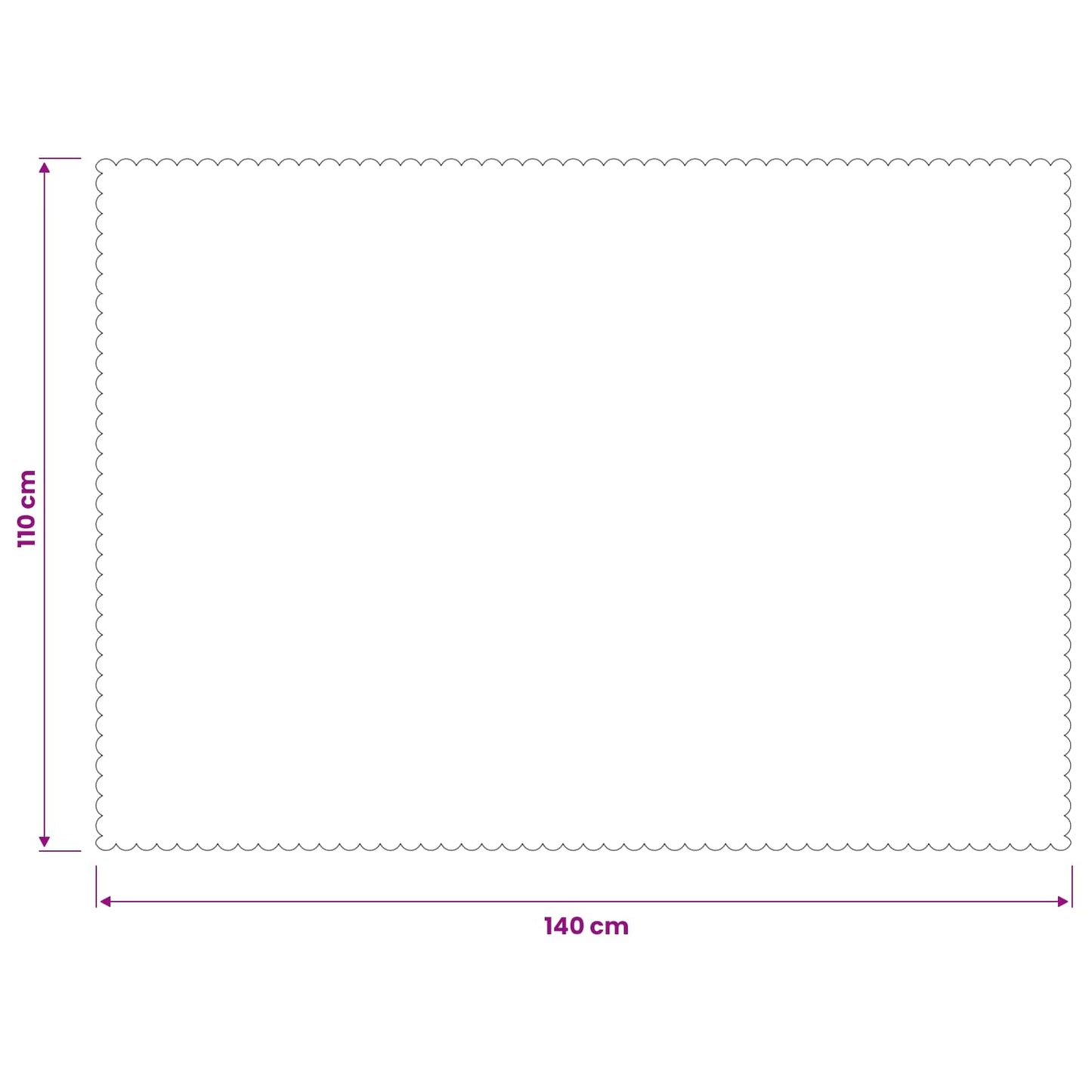 Bordklæde Rektangulær Hvid 110 x 140 cm