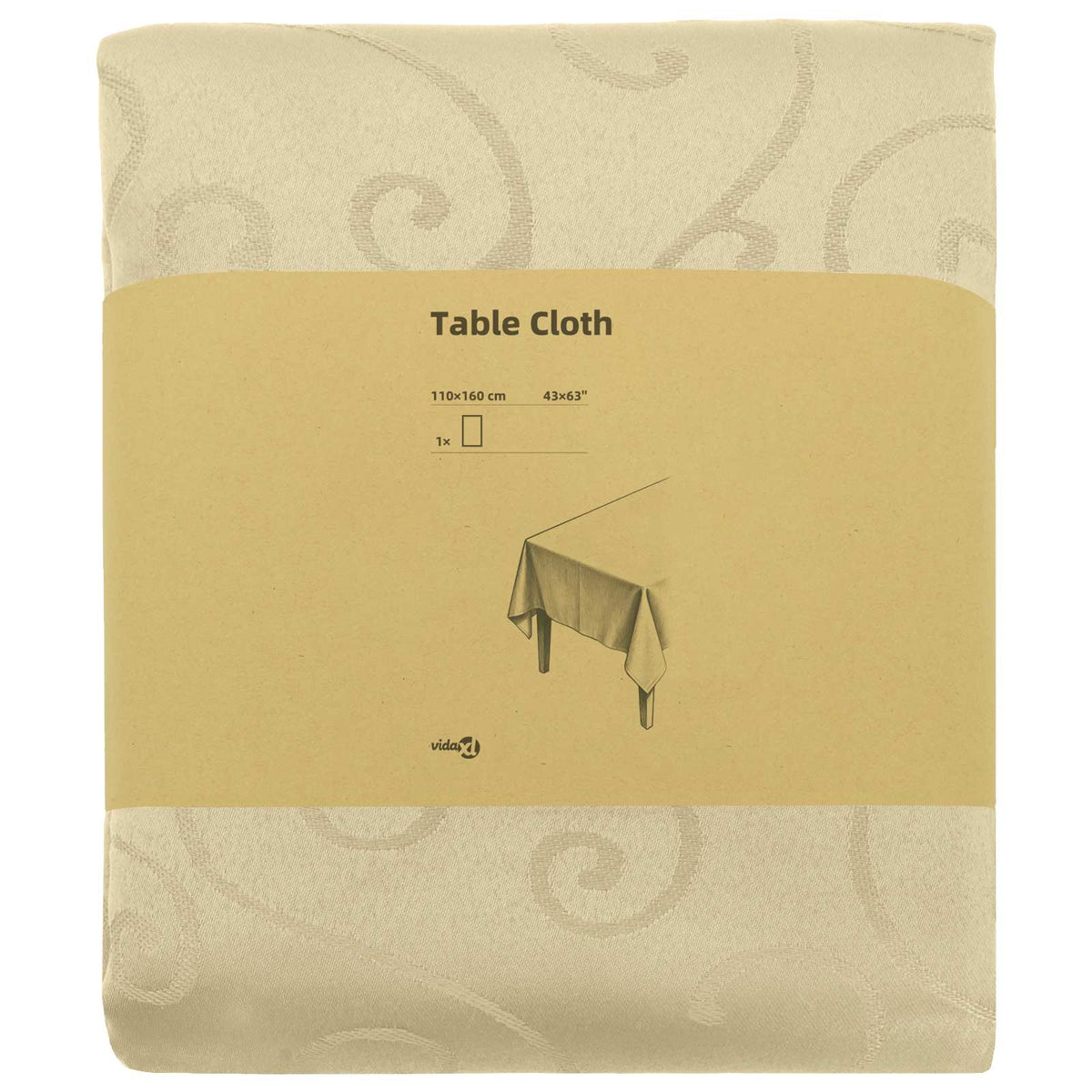 Bordklæde Rektangulær Cremehvid 110 x 160 cm