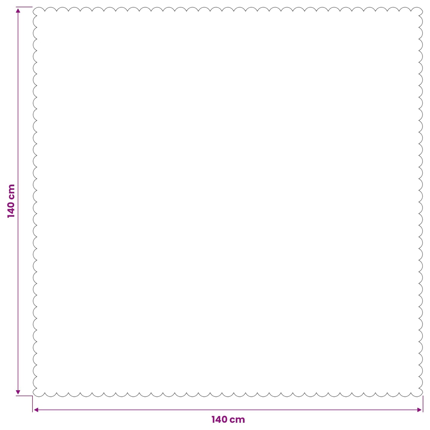 Bordklæde Rektangulær Mørkegrå 140 x 140 cm