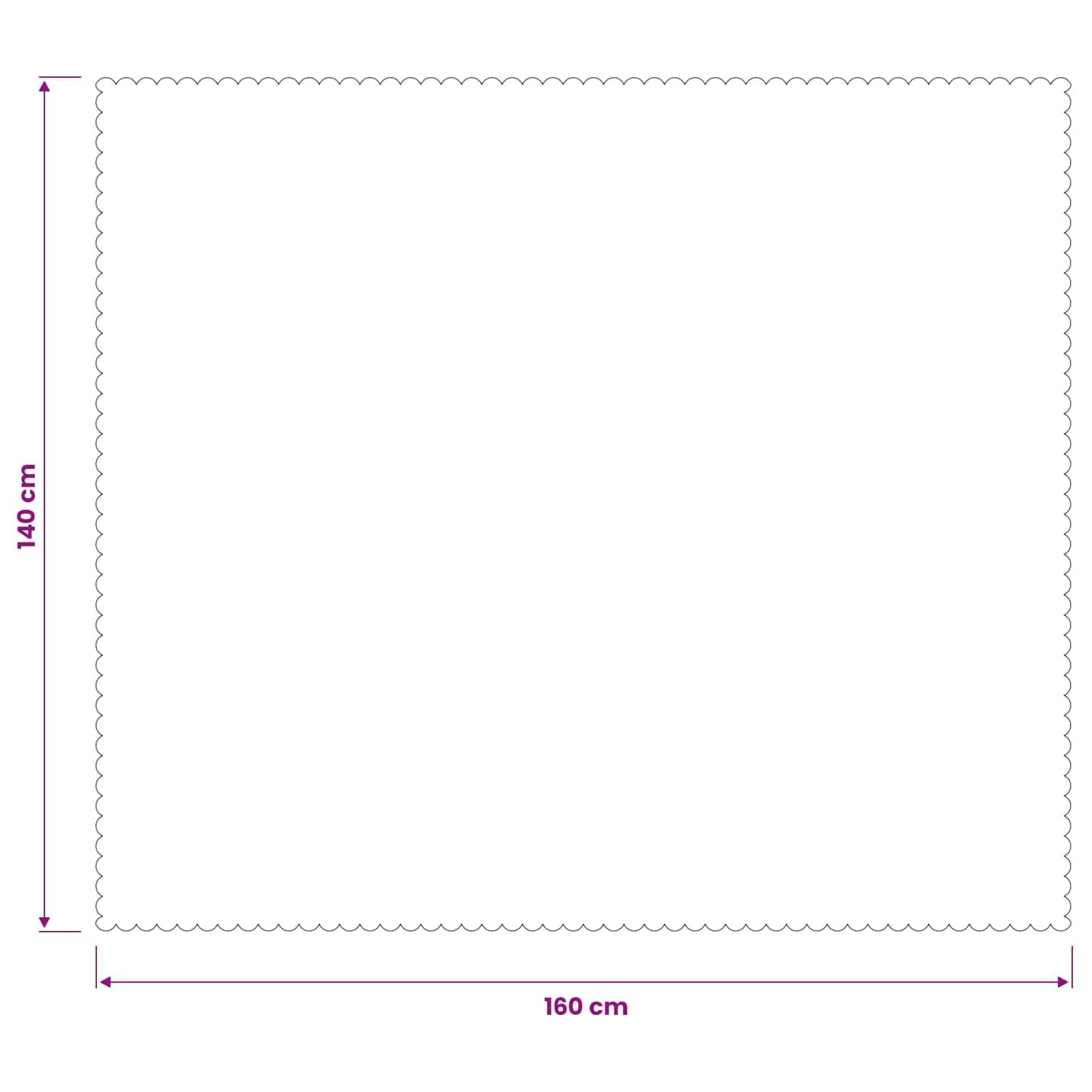 Bordklæde Rektangulær Mørkegrå 140 x 160 cm