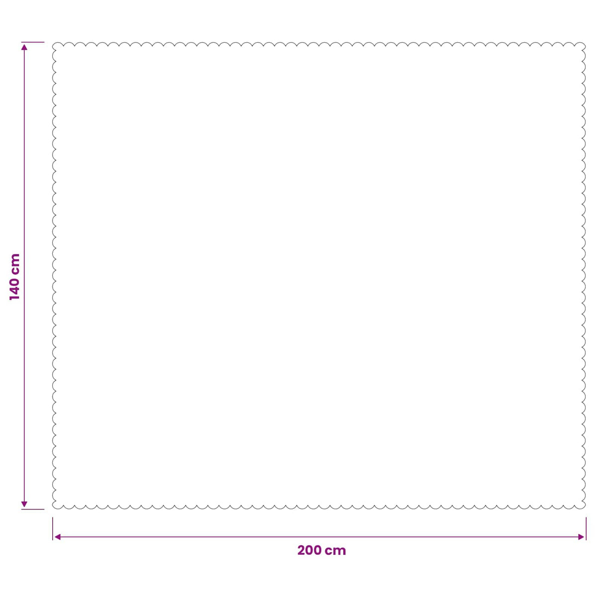 Bordklæde Rektangulær Mørkegrå 140 x 200 cm