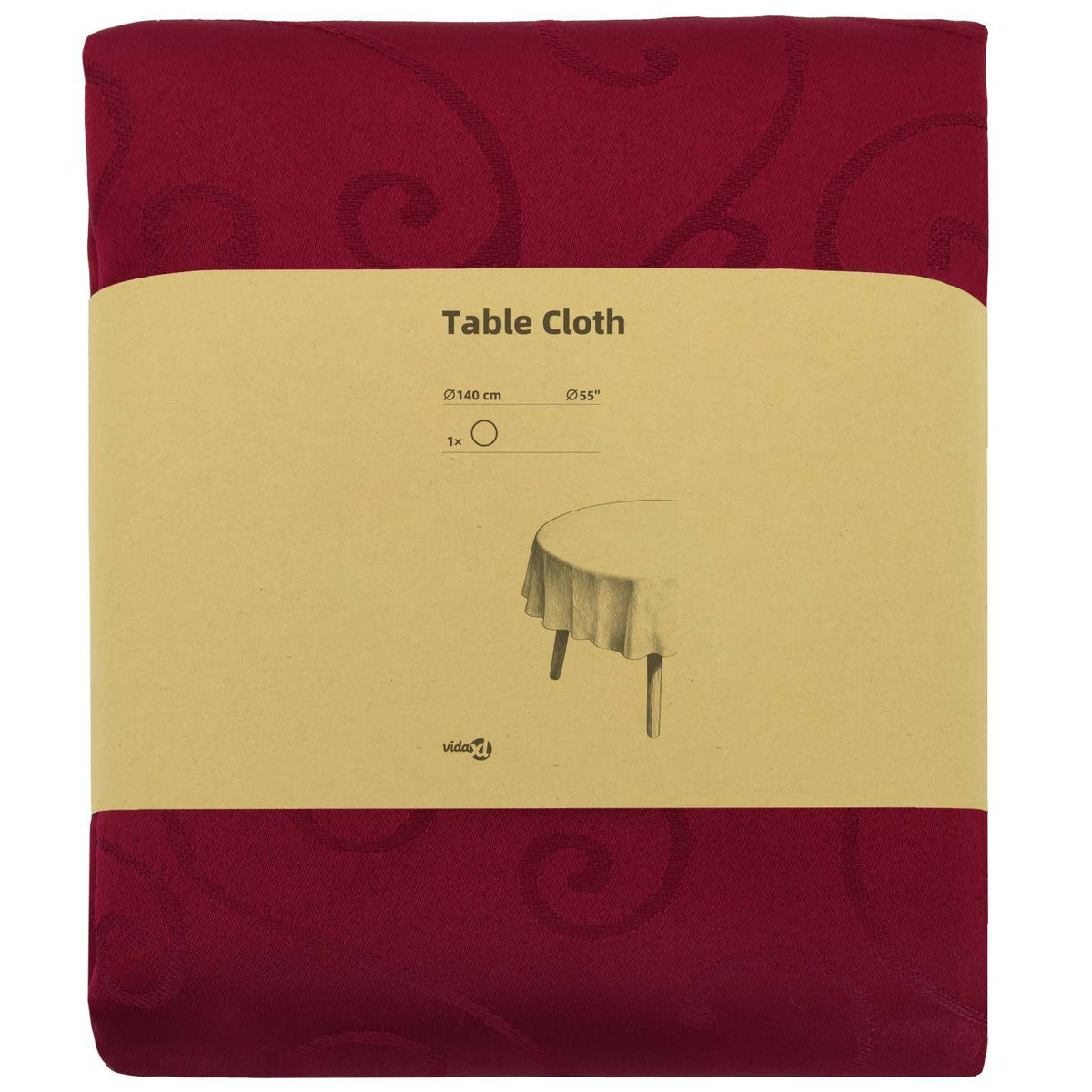 Bordklæde Rund Vinrød Ø 140 cm