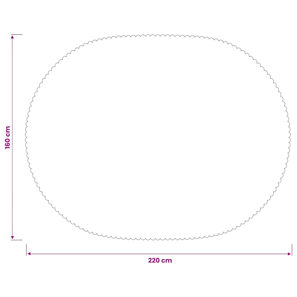 Bordklæde Oval Mørkegrøn 160 x 220 cm