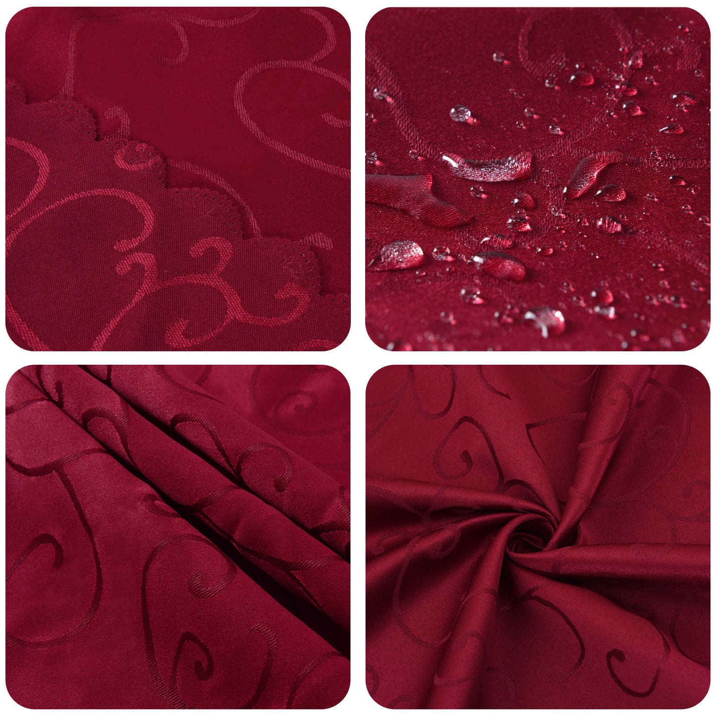 Bordklæde Oval Vinrød 160 x 220 cm