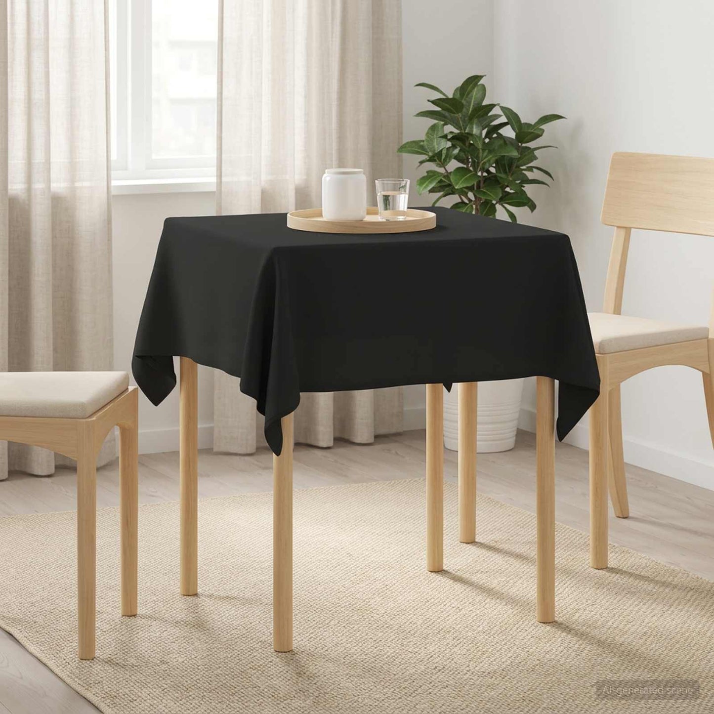 Bordklæde 5 stk. Firkantet Mørkegrå 90 x 90 cm Polyester