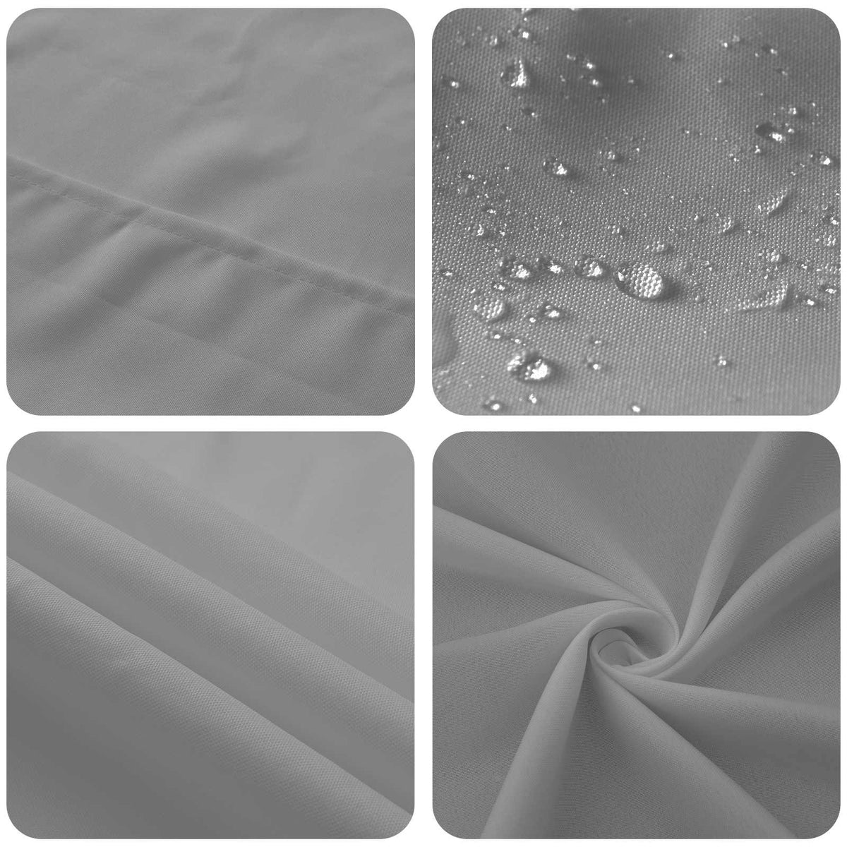 Bordklæde 5 stk. Rektangulær Lysegrå 110 x 180 cm Polyester