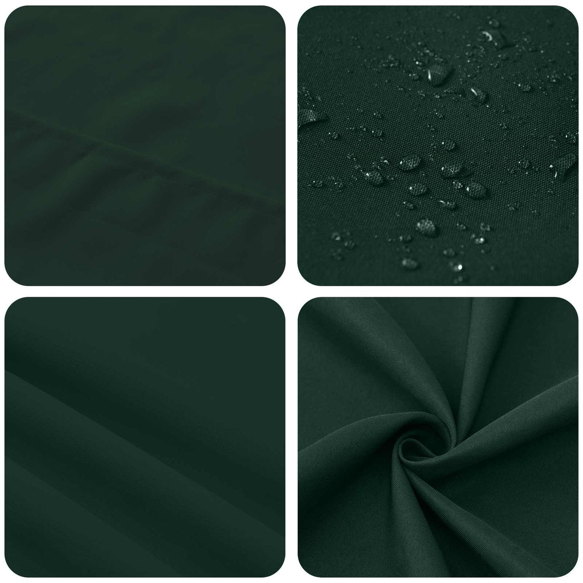 Bordklæde 5 stk. Rektangulær Mørkegrøn 140 x 220 cm Polyester