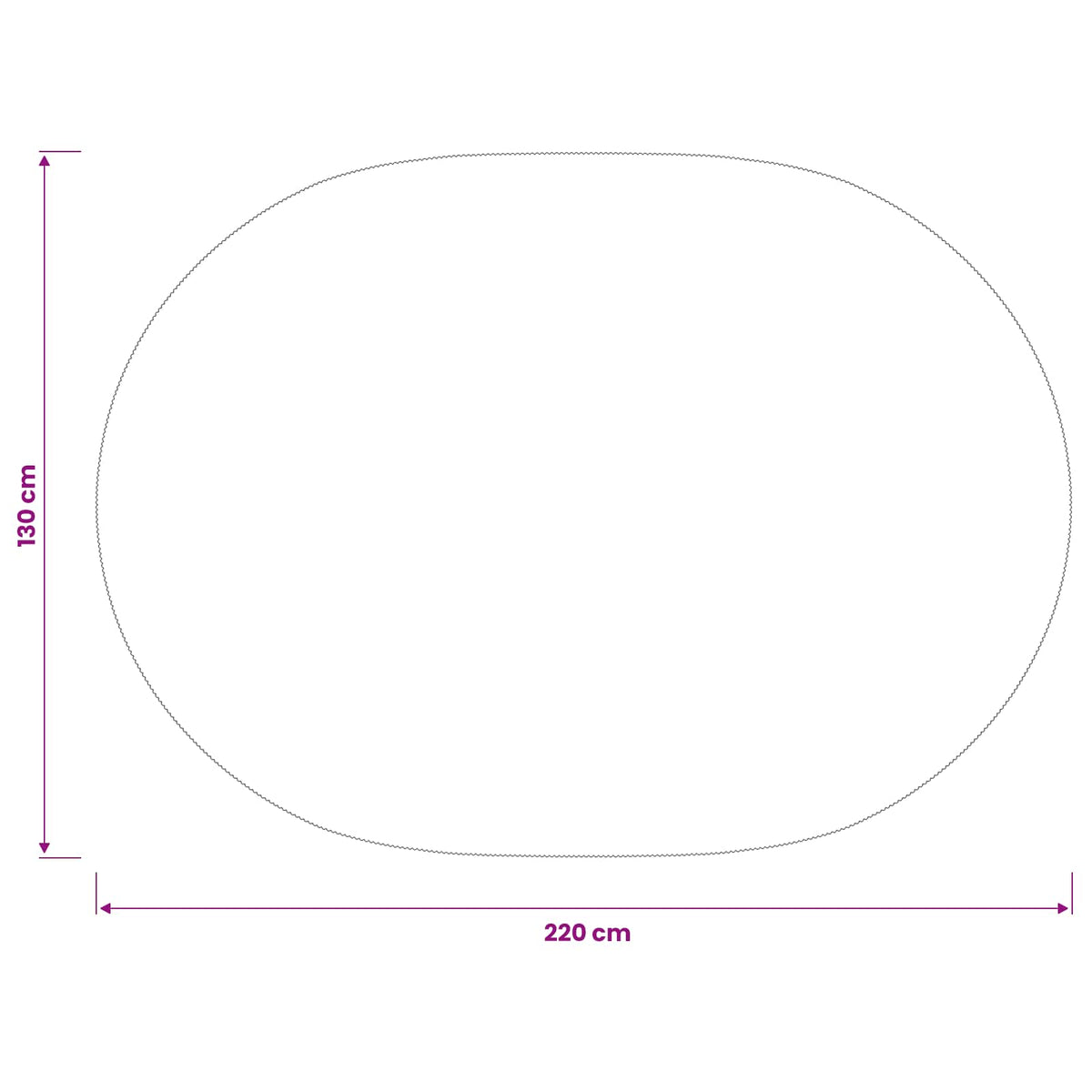 Bordklæde 5 stk. Oval Cremehvid 130 x 220 cm