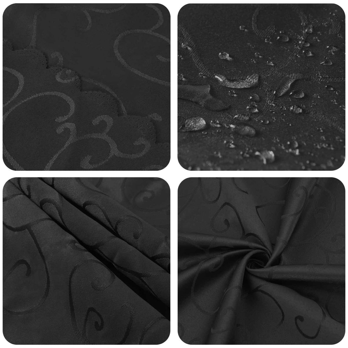 Bordklæde 5 stk. Rund Mørkegrå Ø 140 cm