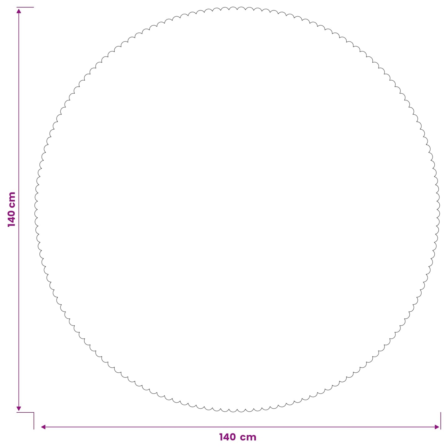 Bordklæde 5 stk. Rund Beige Ø 140 cm