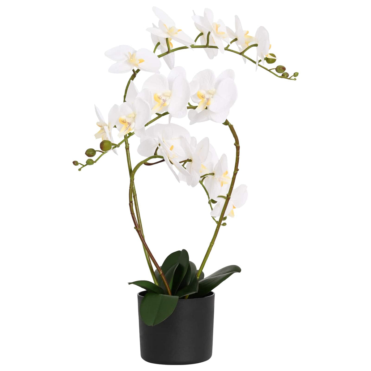 Kunstig orkideplante med potte Hvid 45 x 15 x 65 cm