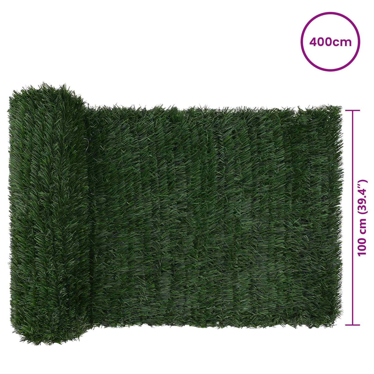 Kunstigt hegn Mørkegrøn 1 x 4 m PVC og Stål