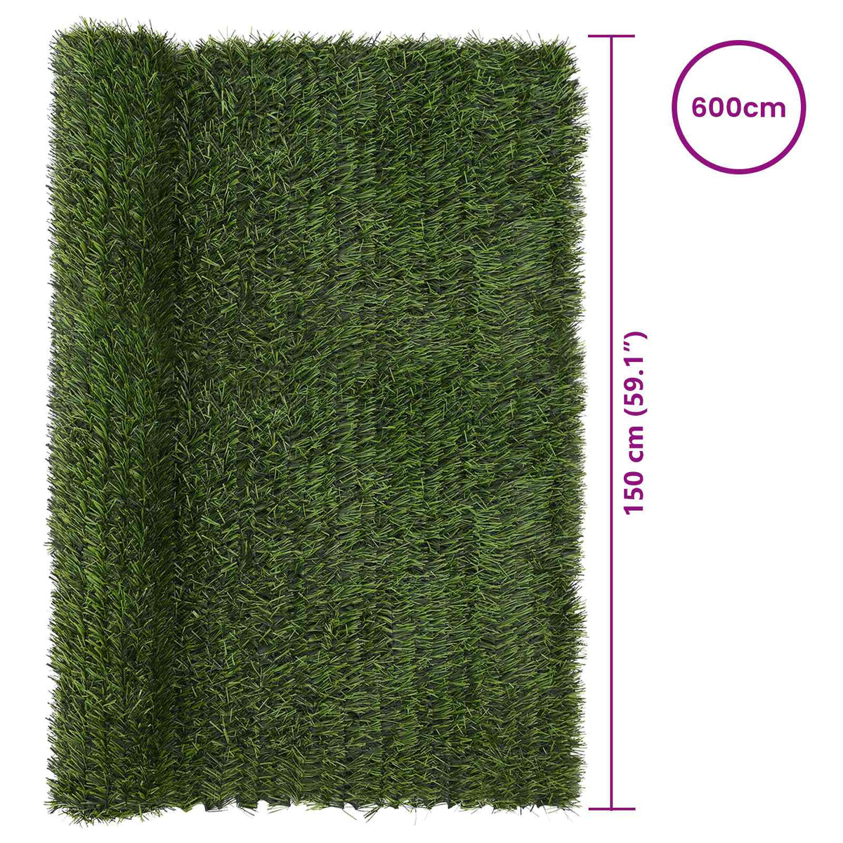 Kunstigt hegn Lys grøn 1,5 x 6 m PVC og Stål