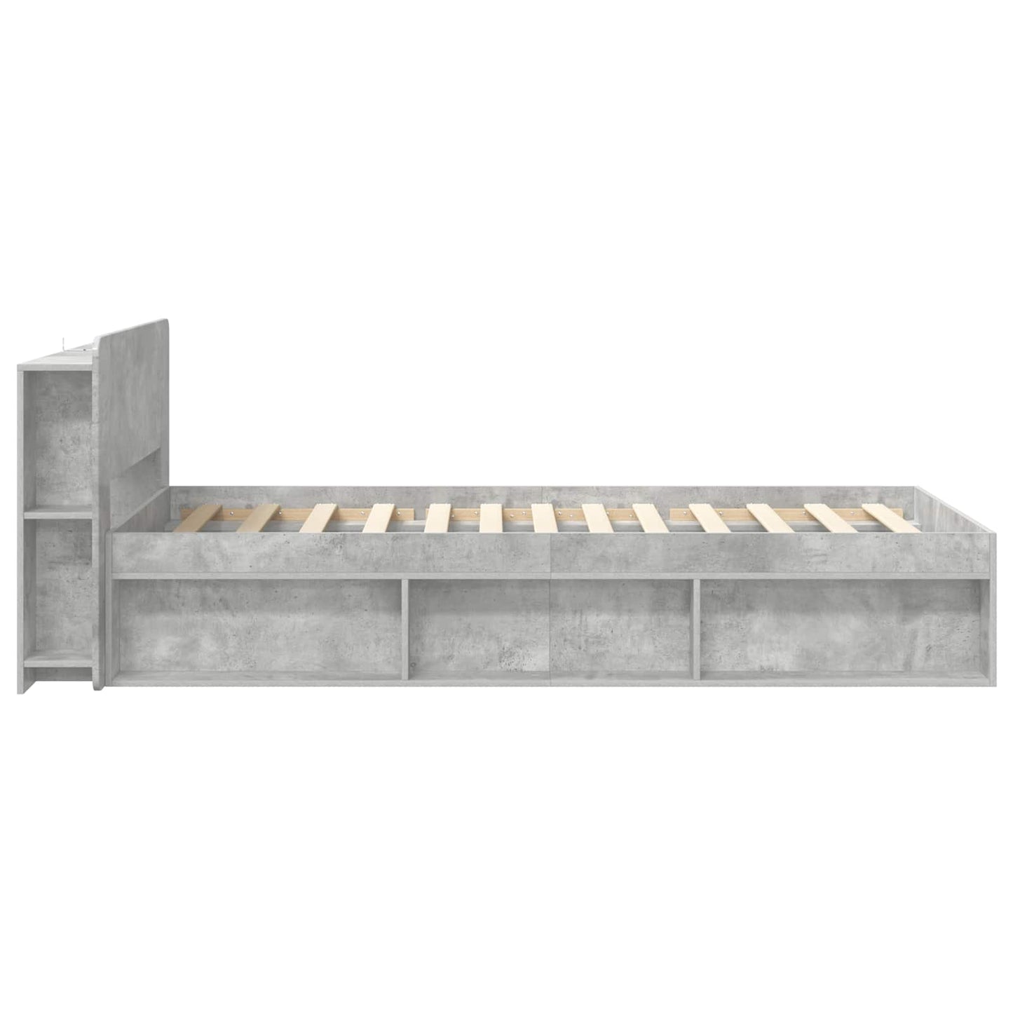 Sengestel med opbevaring Betongrå 75 x 190 cm Konstrueret træ