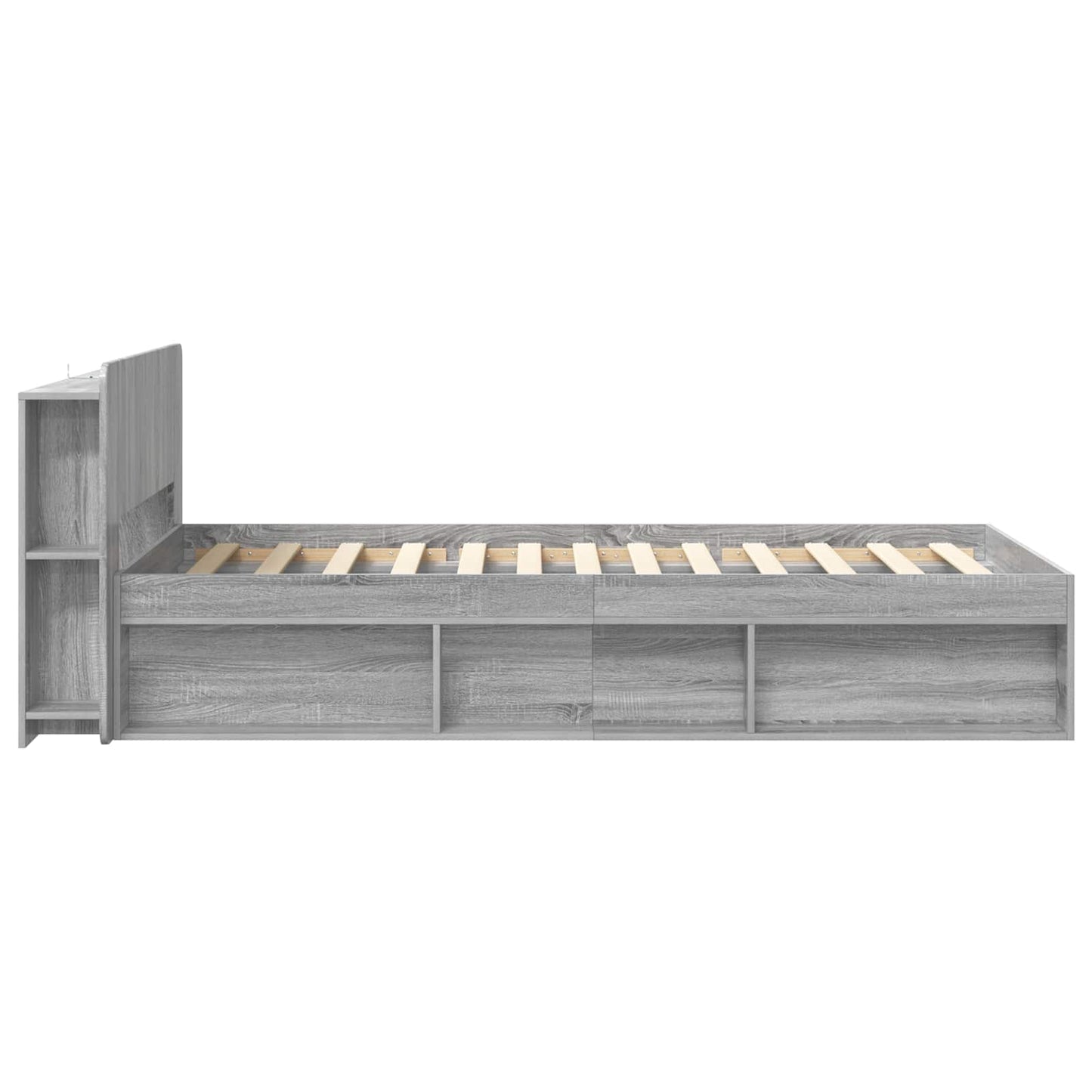 Sengestel med opbevaring Grå Sonoma 75 x 190 cm Konstrueret træ