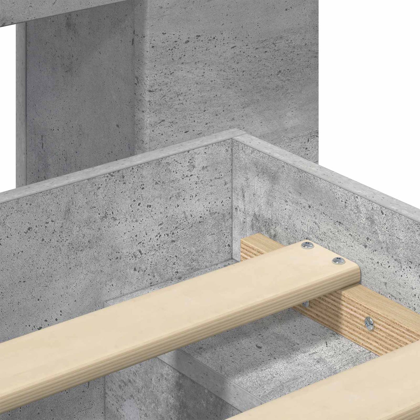 Sengestel med opbevaring Betongrå 80 x 200 cm Konstrueret træ